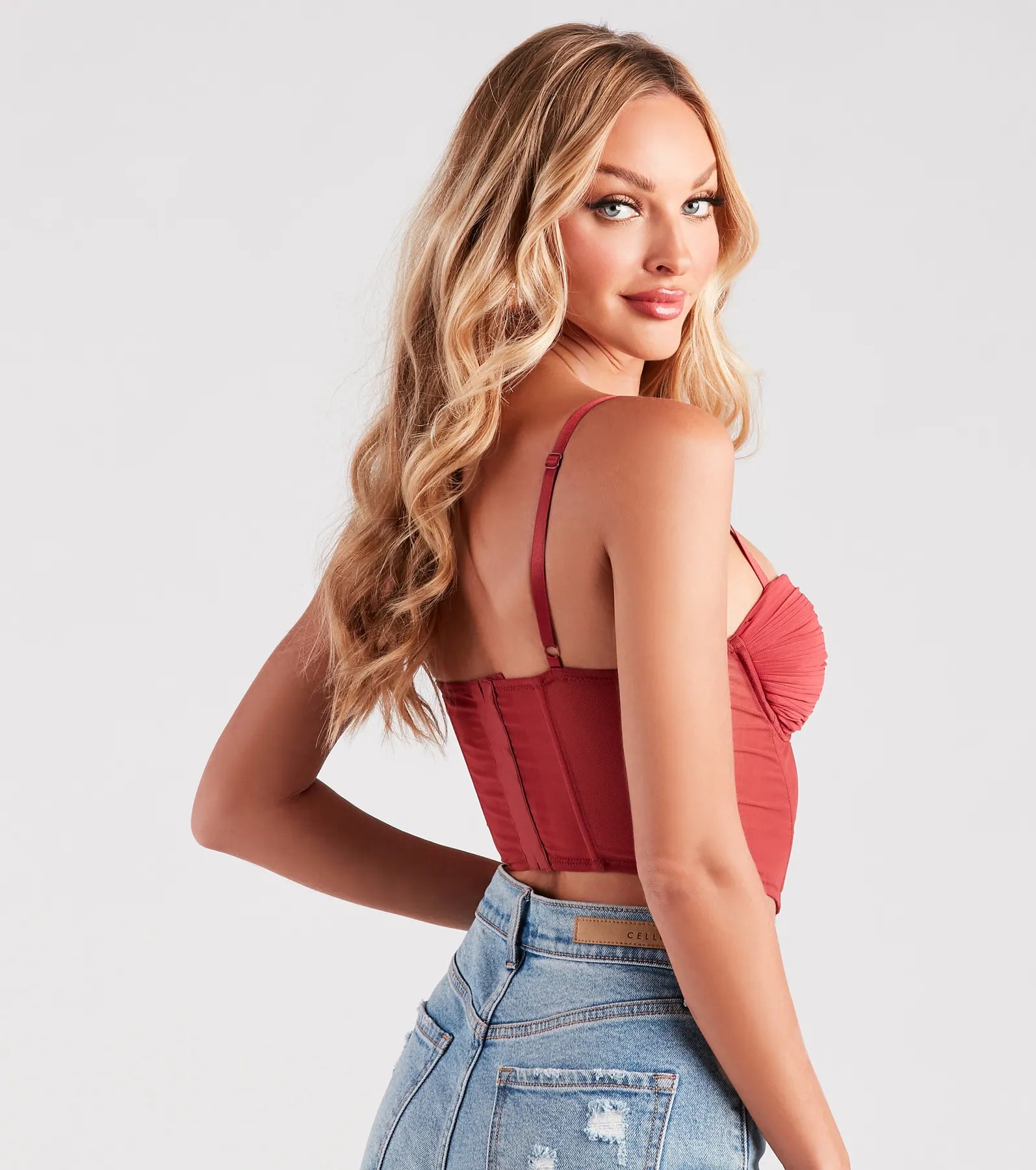 Sweet Affection Ruched Crop Bustier - Image 2