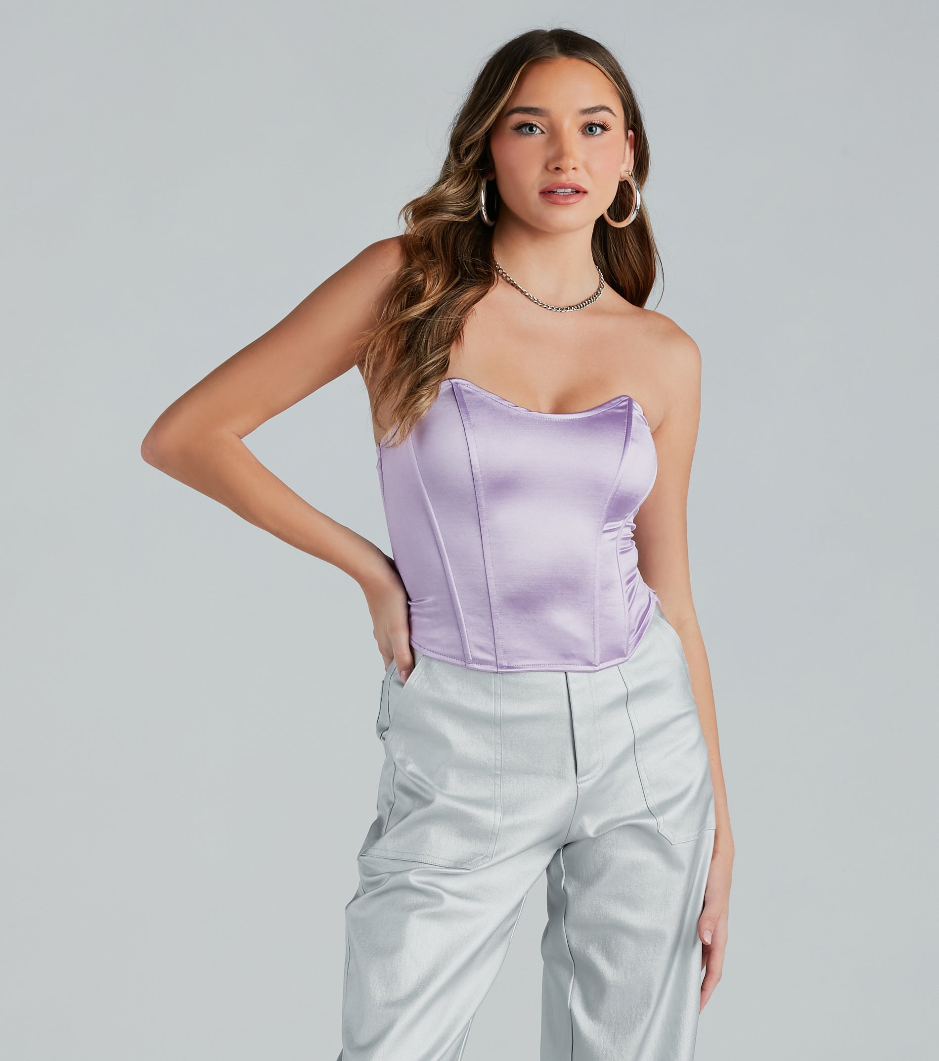 Smooth Criminal Satin Strapless Bustier - Image 4