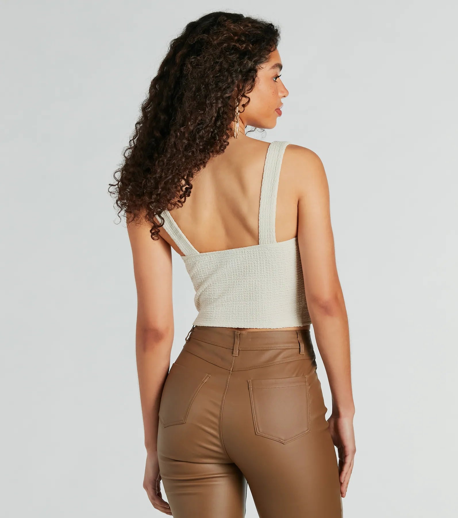 A Little Flirtation Texture Knit Crop Top - Image 6