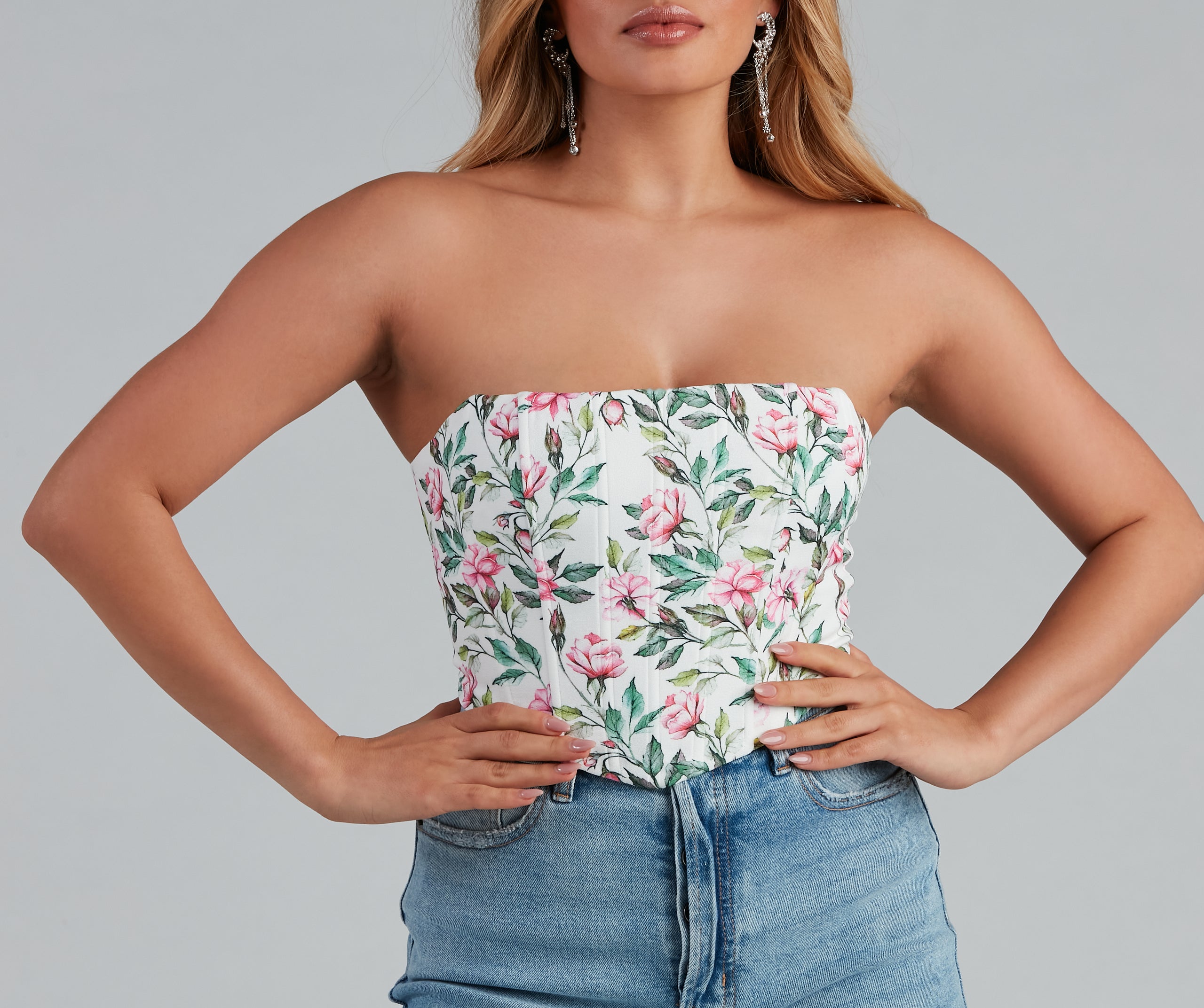 Effortless Floral Beauty Corset Top - Image 4