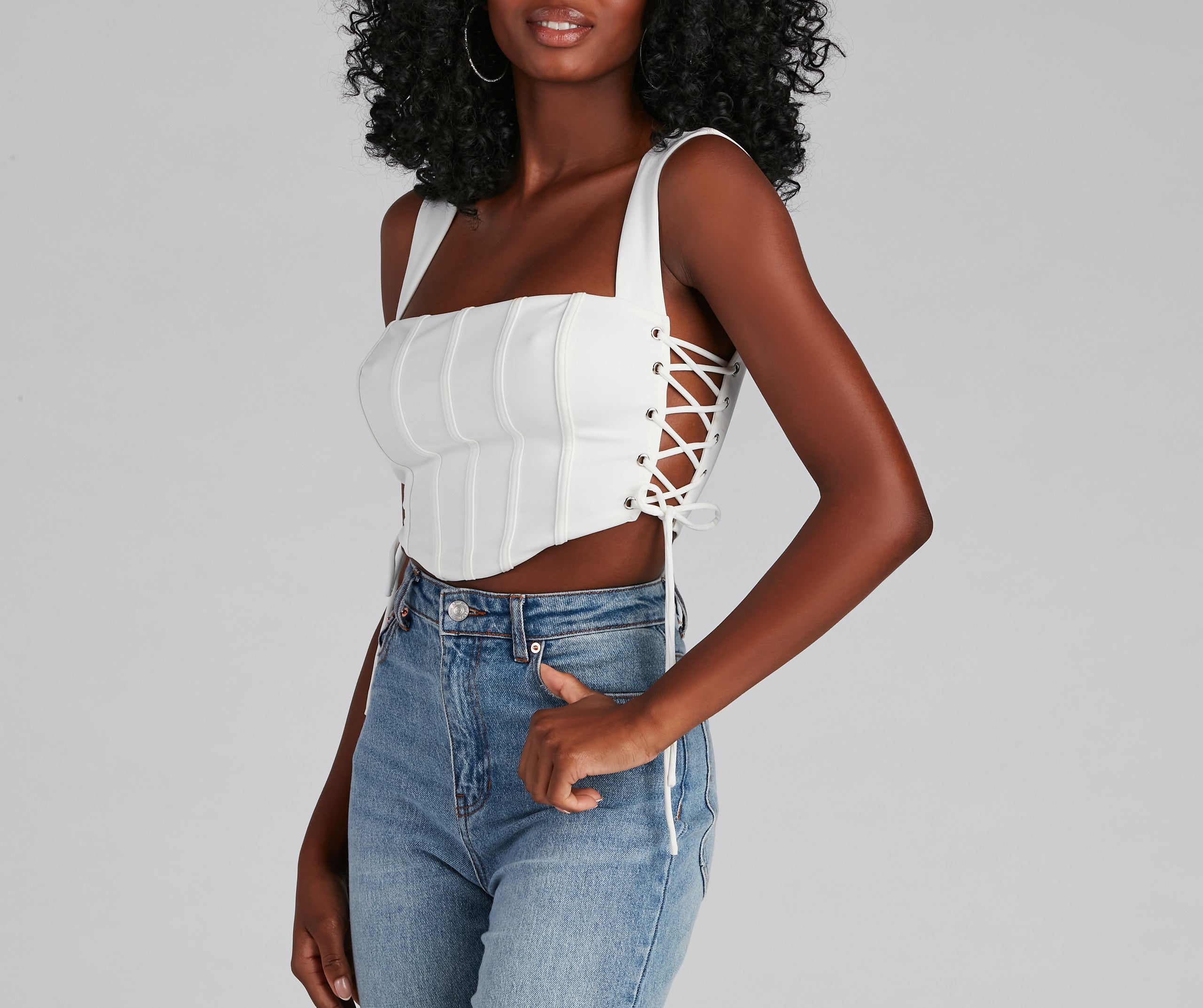Another Drink Lace-Up Ponte Bustier - Image 7