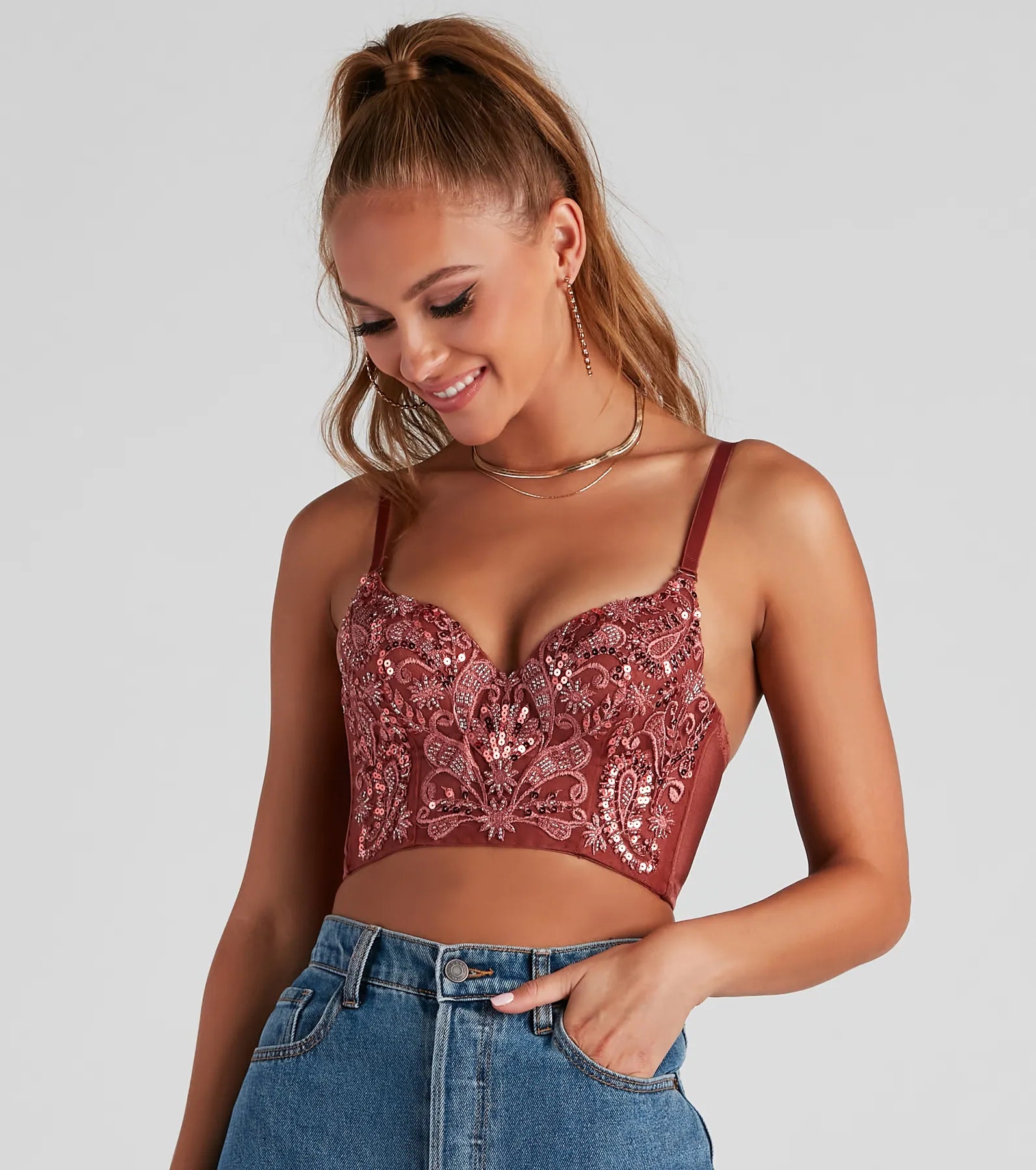Catch A Glance Beaded Bustier - Image 4
