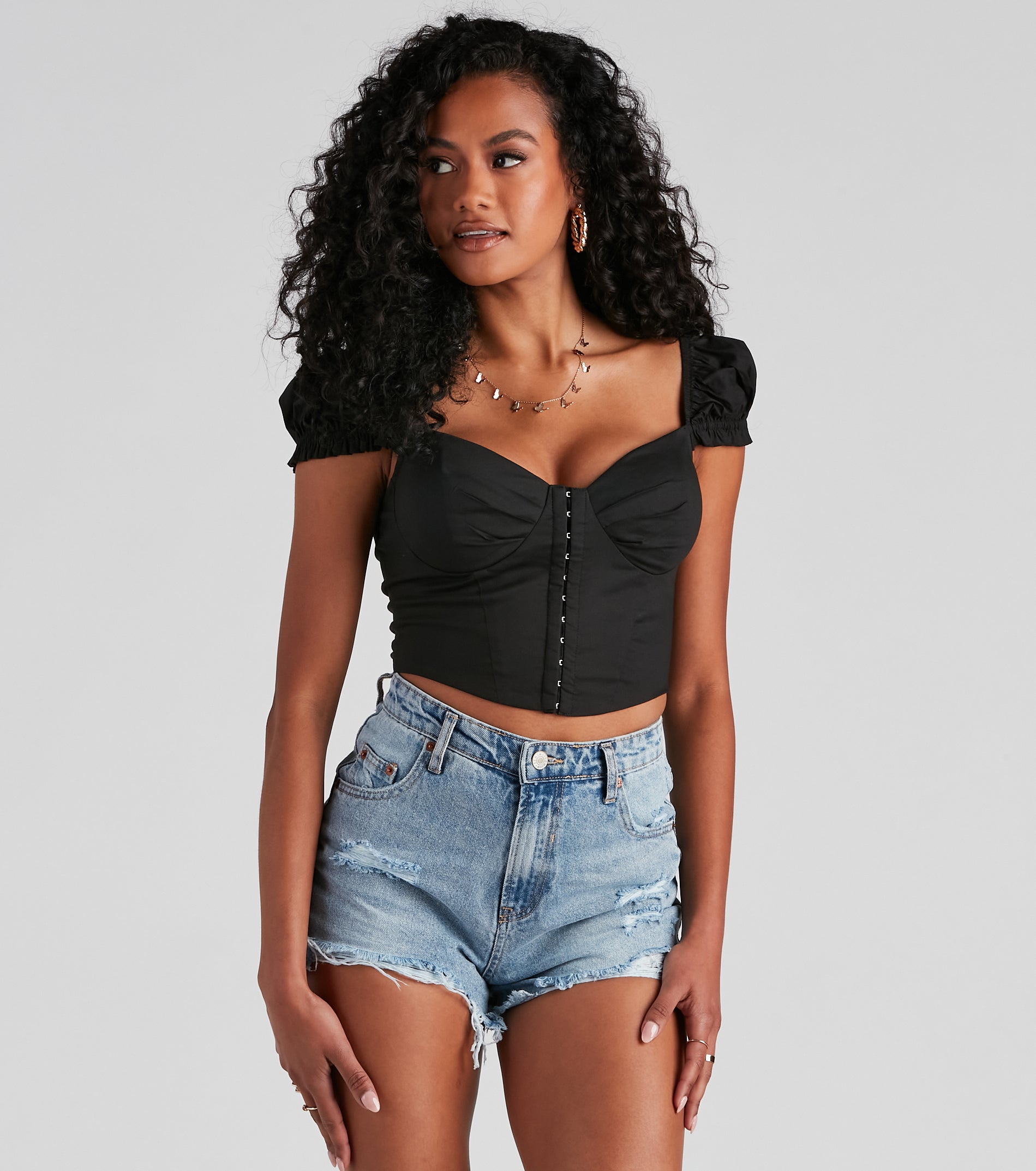 Cutie Pie Cap Sleeve Corset Top - Image 5