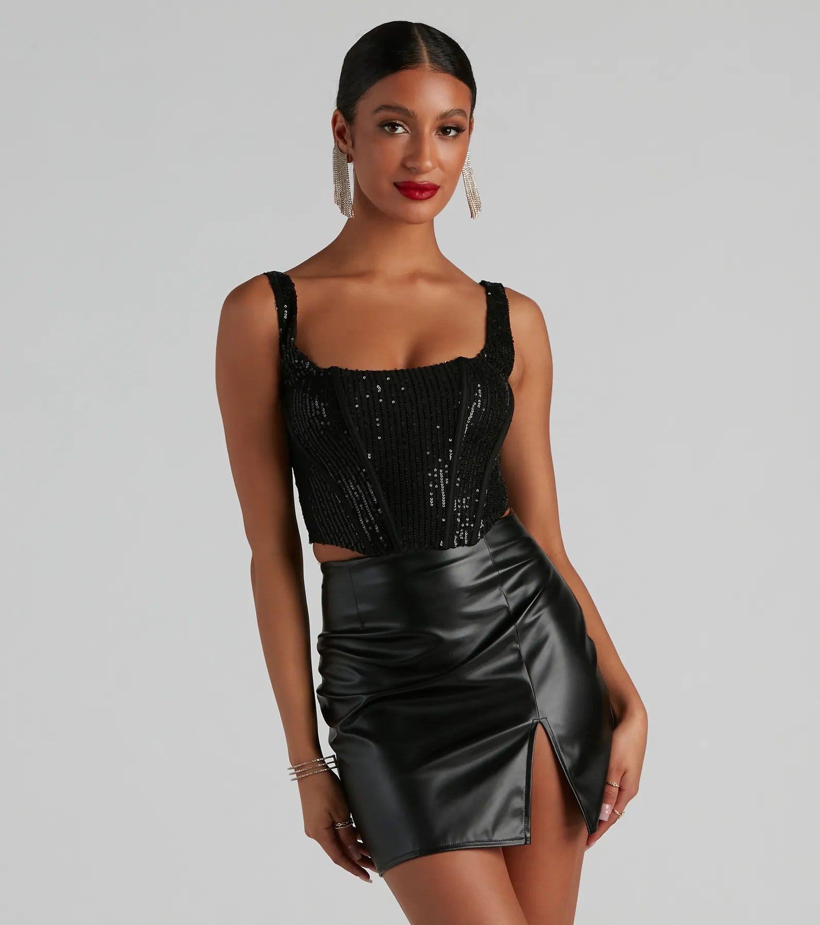 Boost Your Glow Sequin Corset Top - Image 5