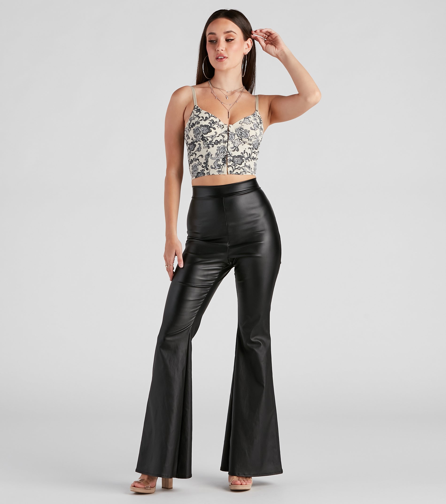 Vibe In Paisley Corset Crop Top - Image 3
