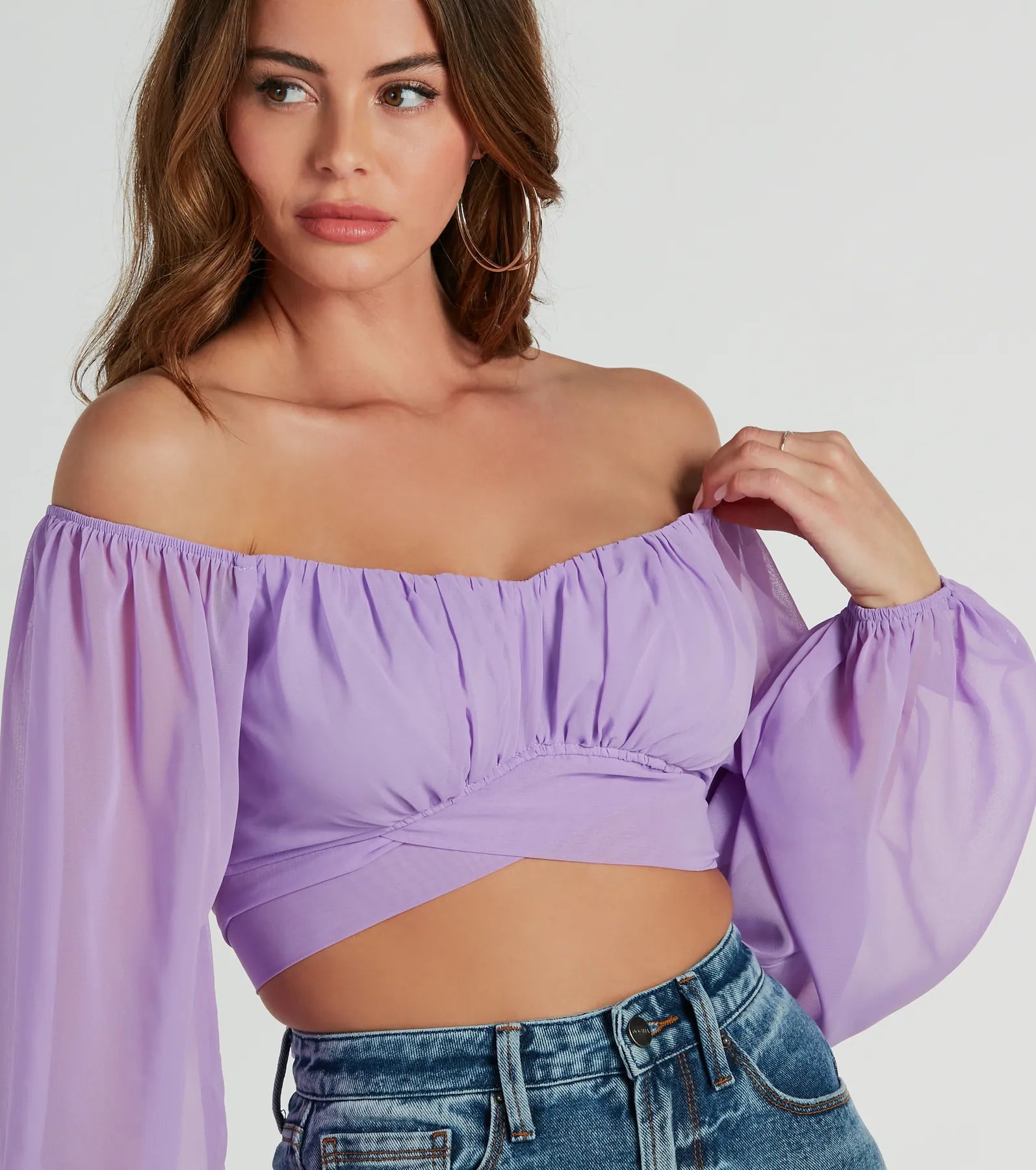 Such A Daydream Chiffon Crop Top - Image 5