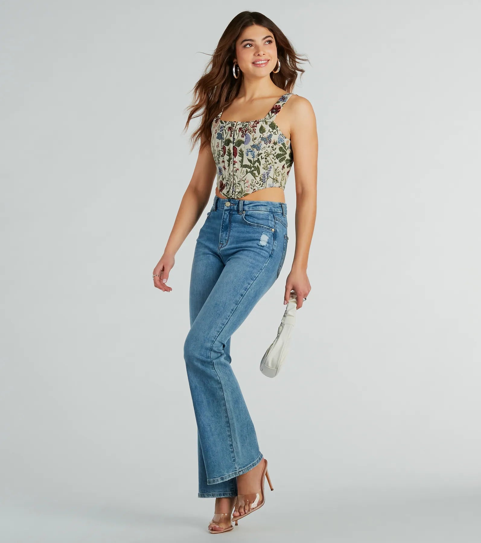Garden Fantasy Floral Lace-Up Corset Top - Image 11