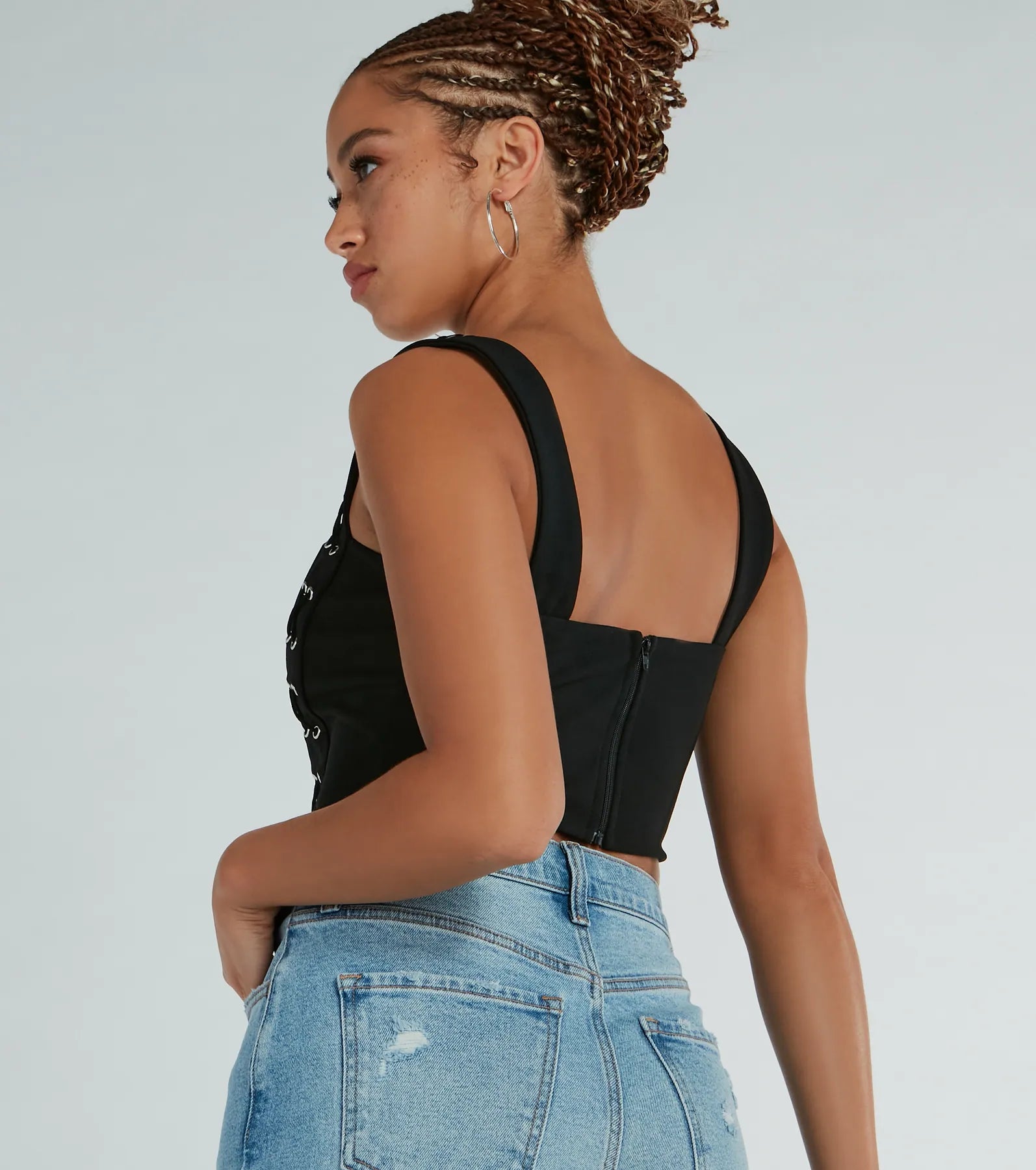 Sultry Stunner Lace-Up Detail Corset Top - Image 2