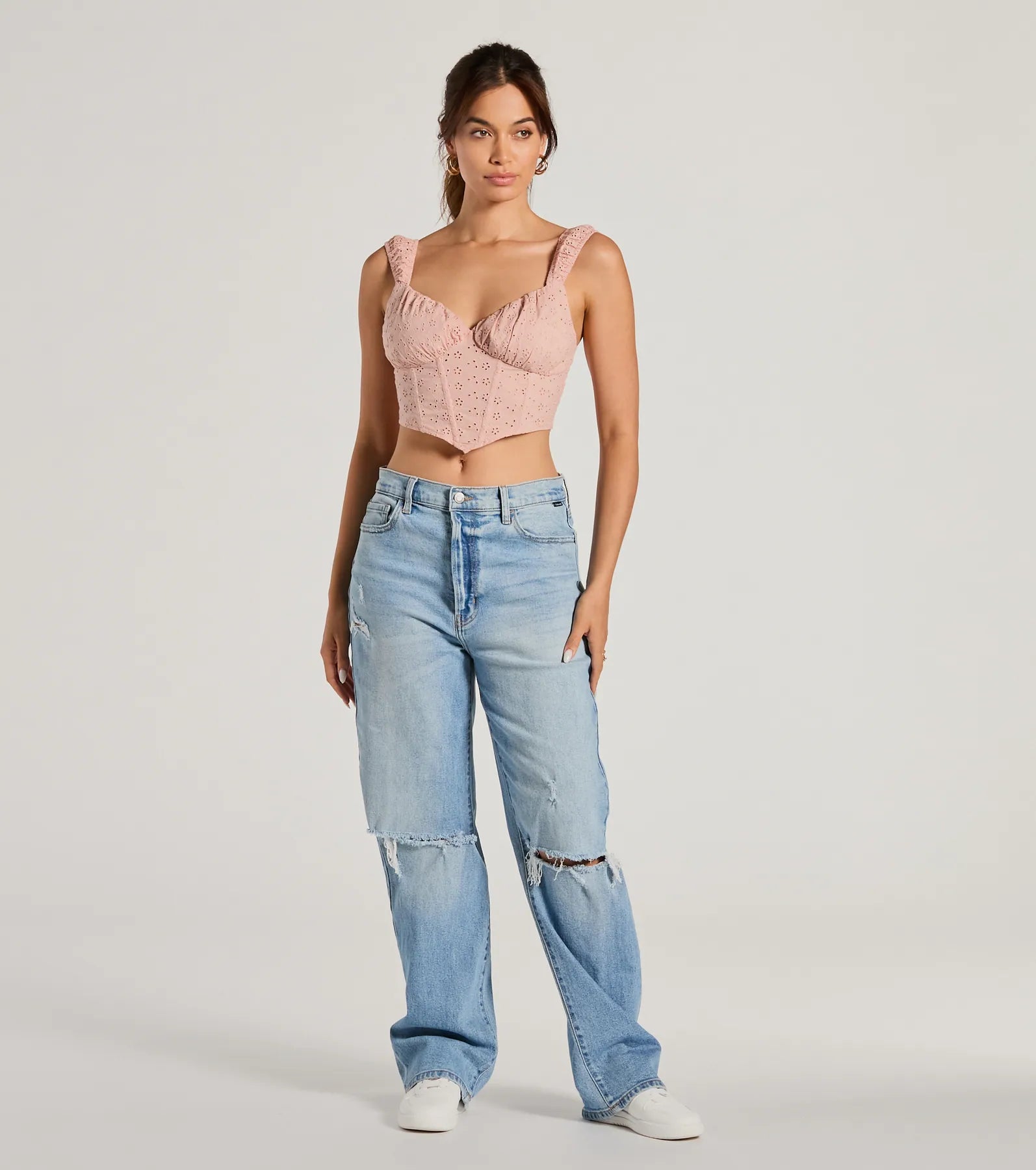 Summer Fling Sweetheart Eyelet Corset Top - Image 4