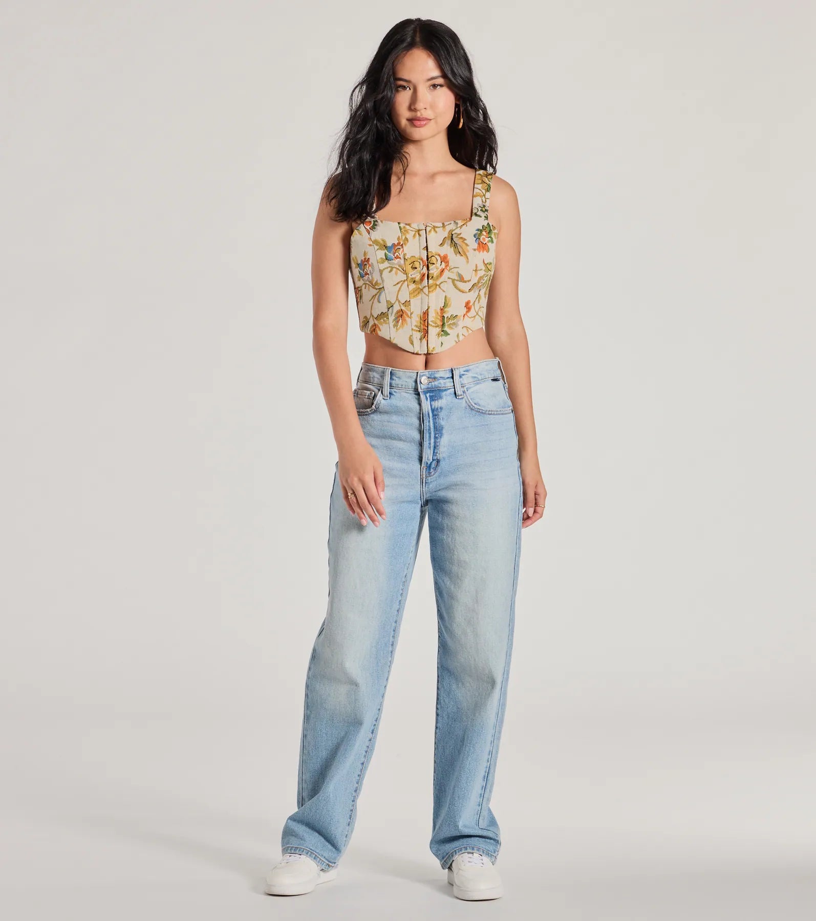 Garden Fantasy Floral Lace-Up Corset Top - Image 3