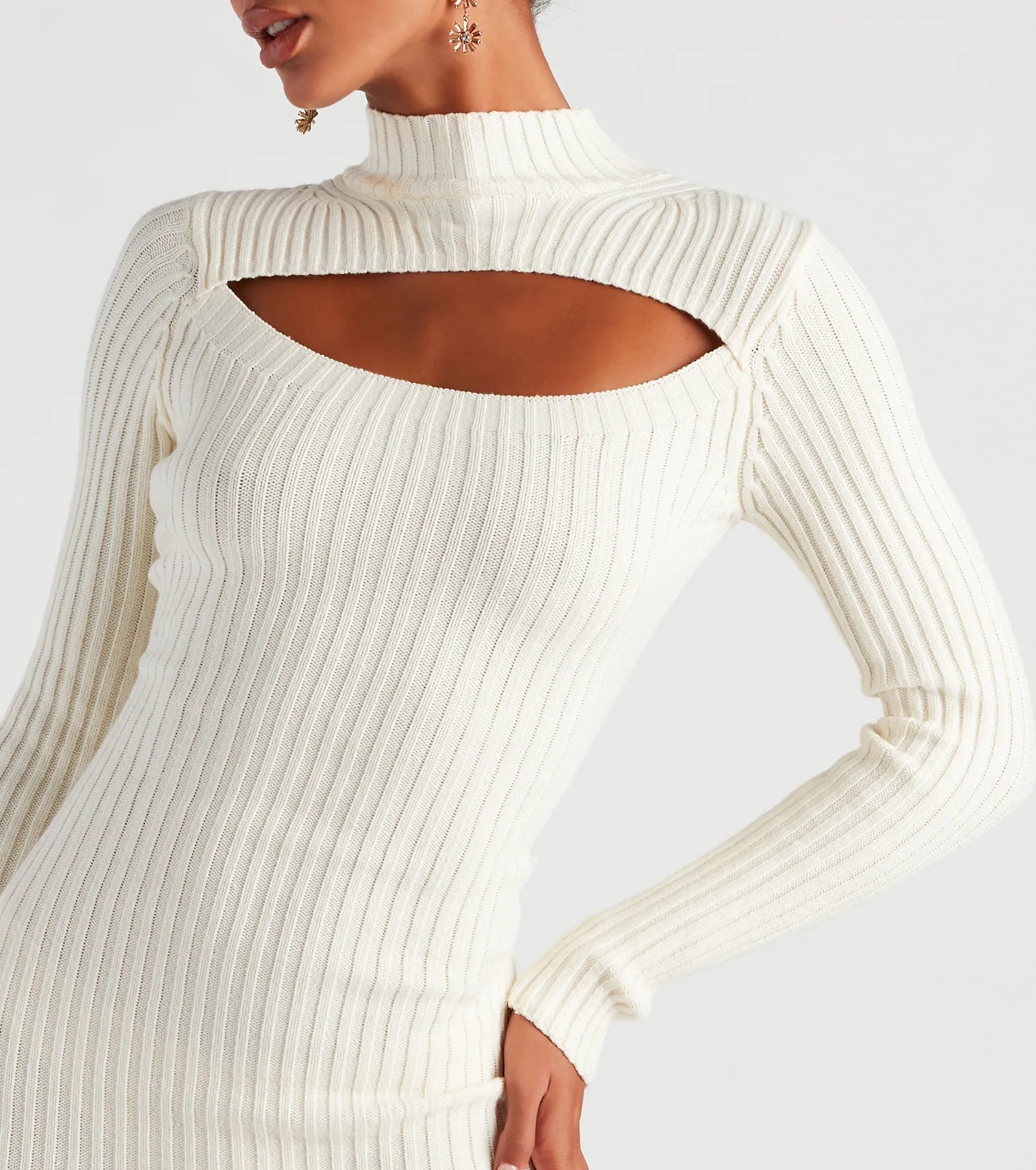 Winter Bliss Cutout Sweater Dress - Image 4