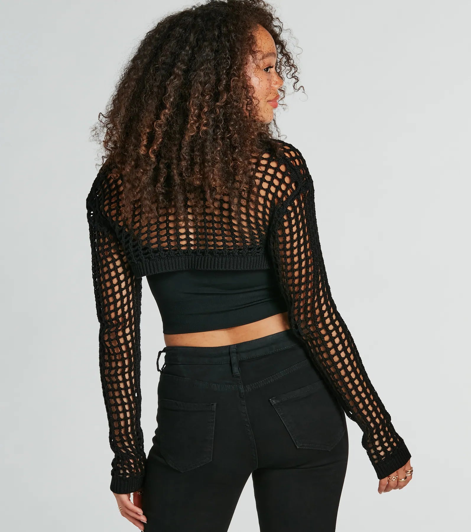 Coastal Chic Crochet Knit Bolero - Image 6