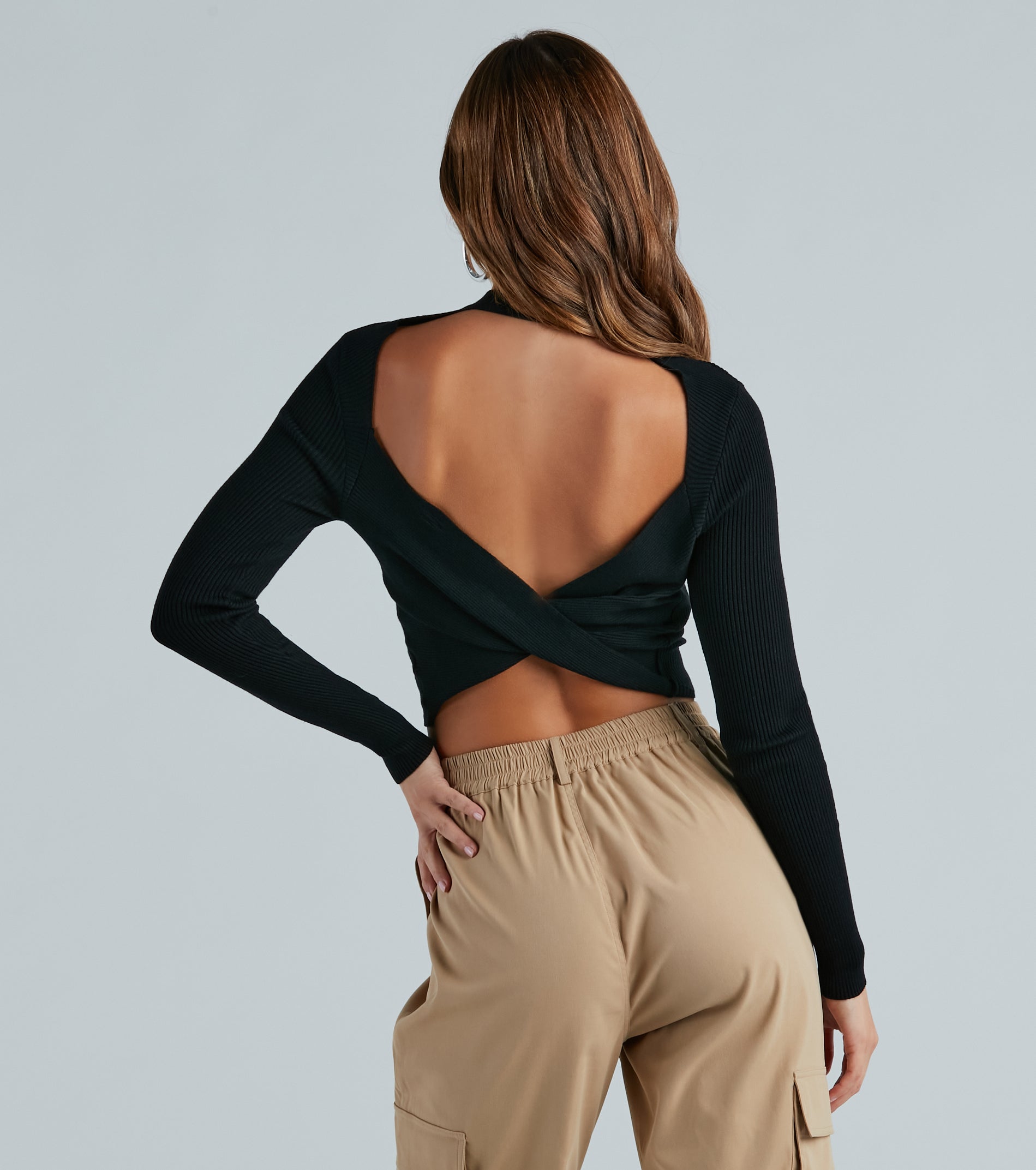Simple Perfection Open Back Sweater Top - Image 2