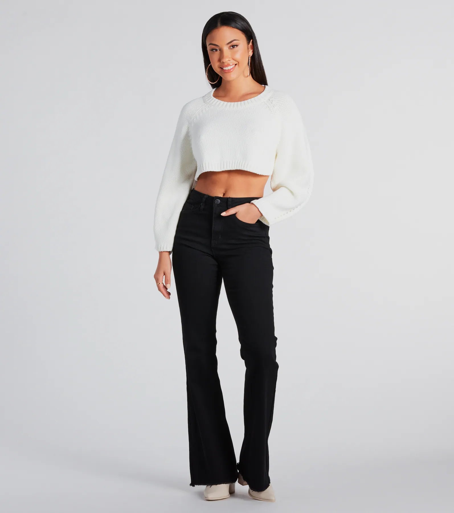 Elevated Cozy Open Back Cropped Sweater - Image 7