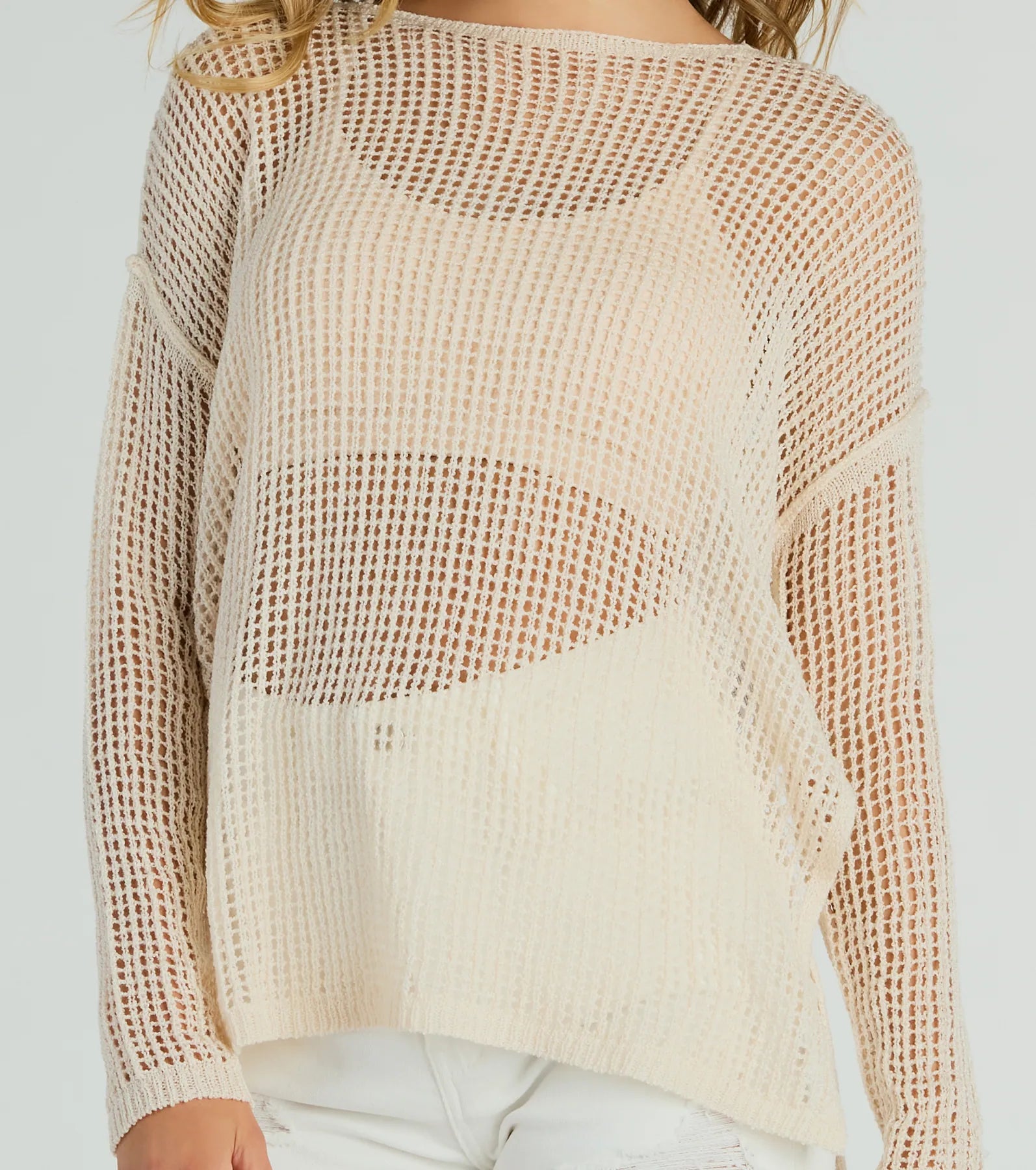 Breezy Beauty Sheer Crochet Coverup Top - Image 8
