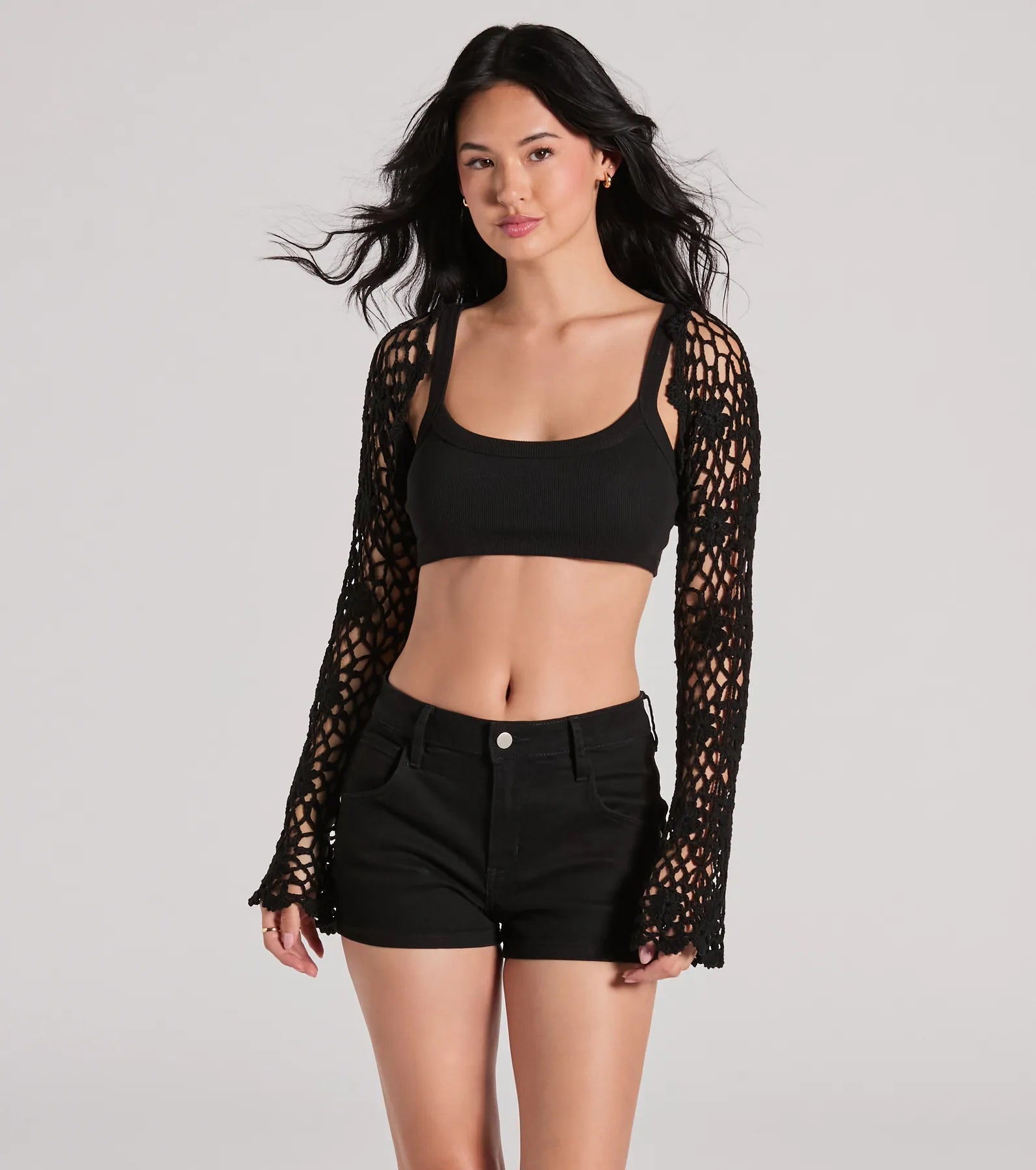 Sunny Radiance Floral Crochet Bolero - Image 5