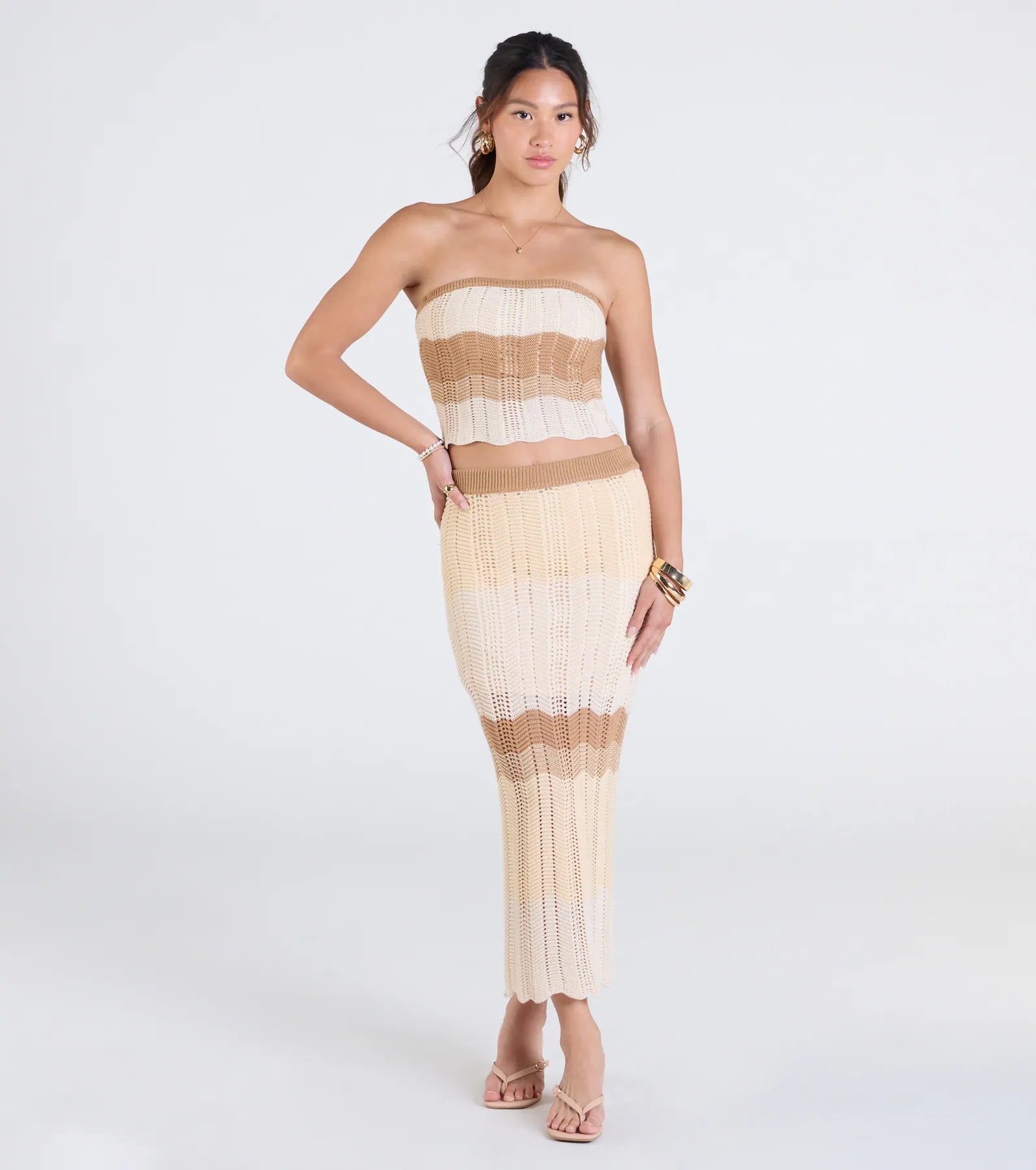 Trendy Match Chevron Knit Tube Top - Image 4