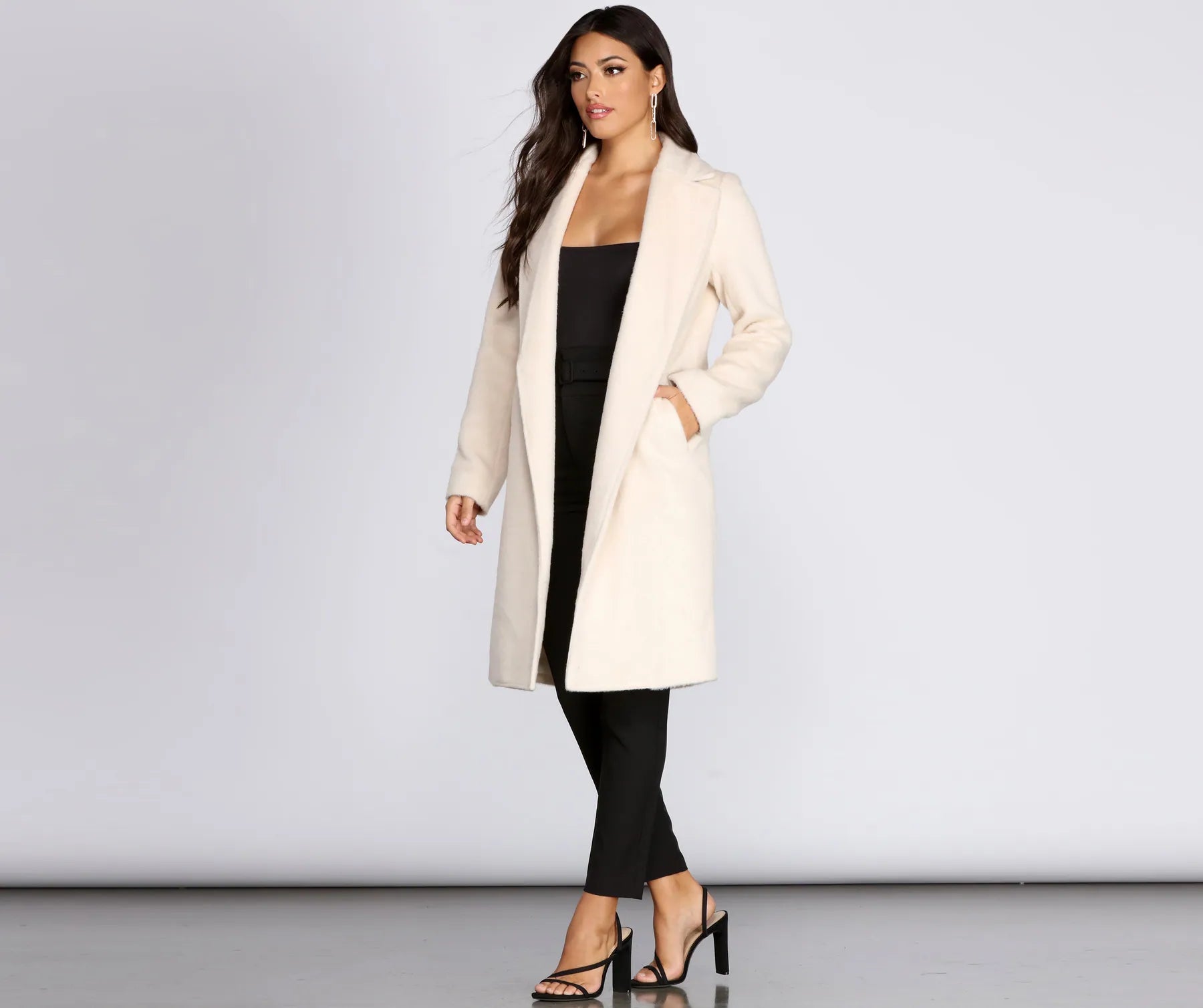 Straight Elegance Long Fur Coat - Image 6