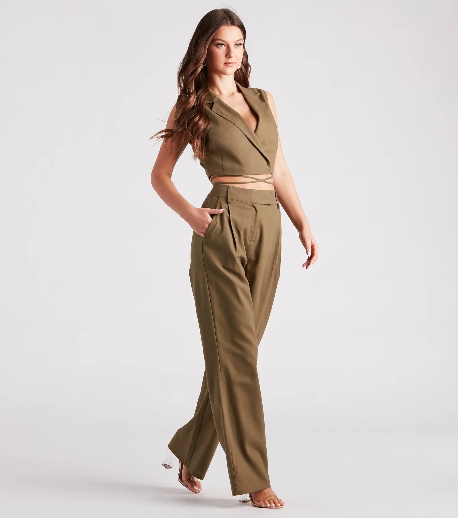 Make The Shift Linen Tie Waist Vest - Image 3
