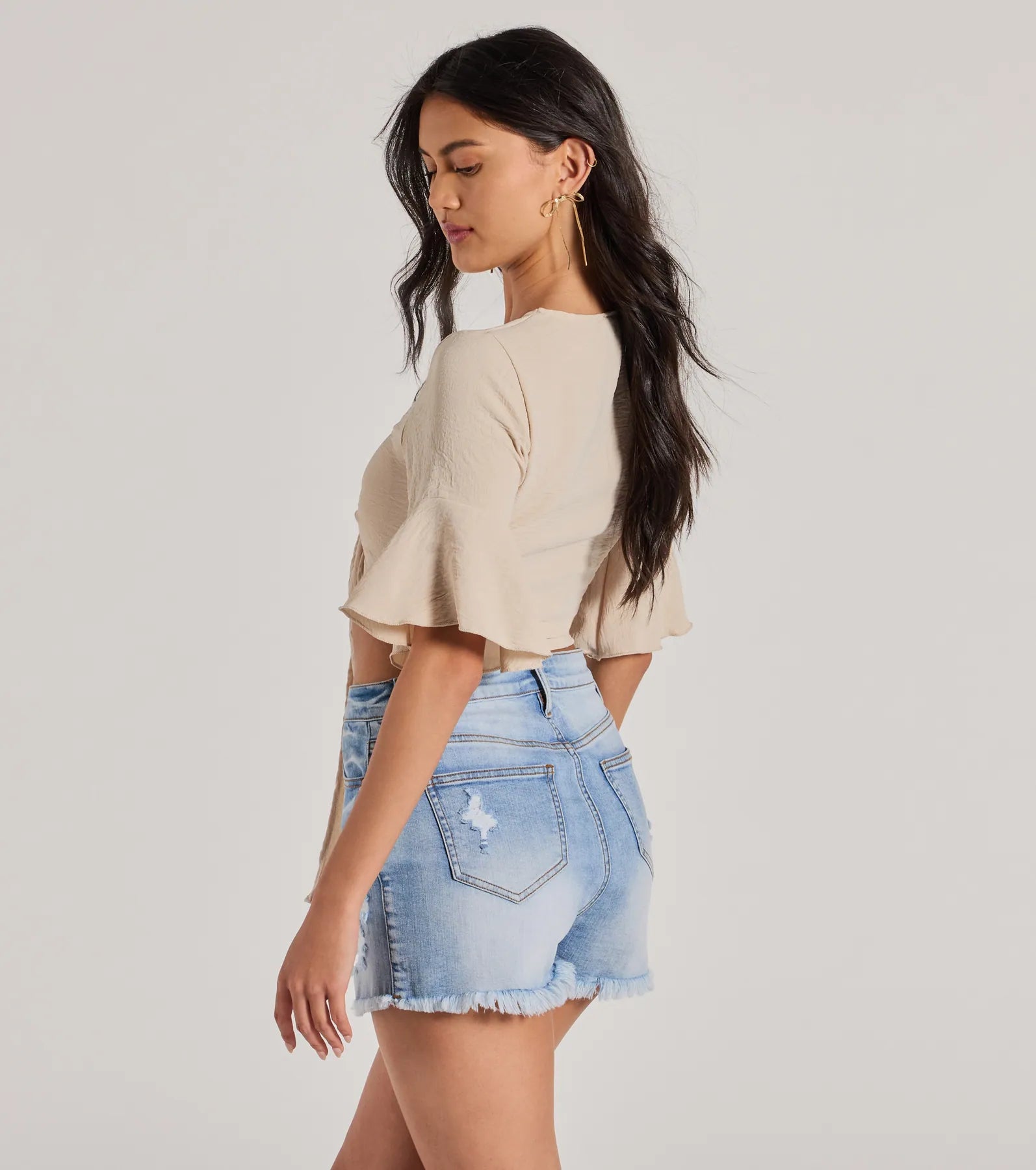 Infinite Possibilities Tie Front Crop Top - Image 2