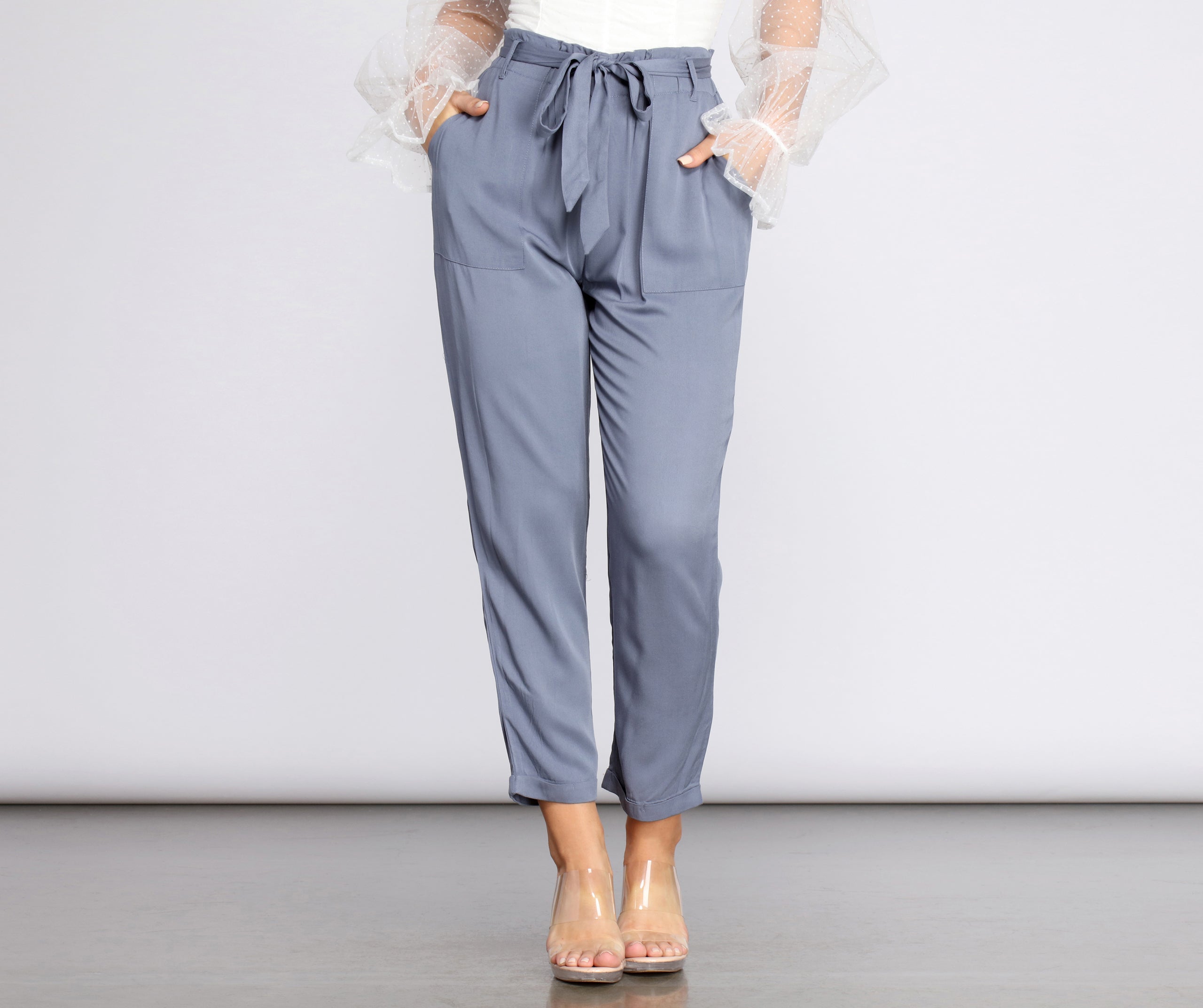 Tied and Tapered Paperbag Pants - Image 16