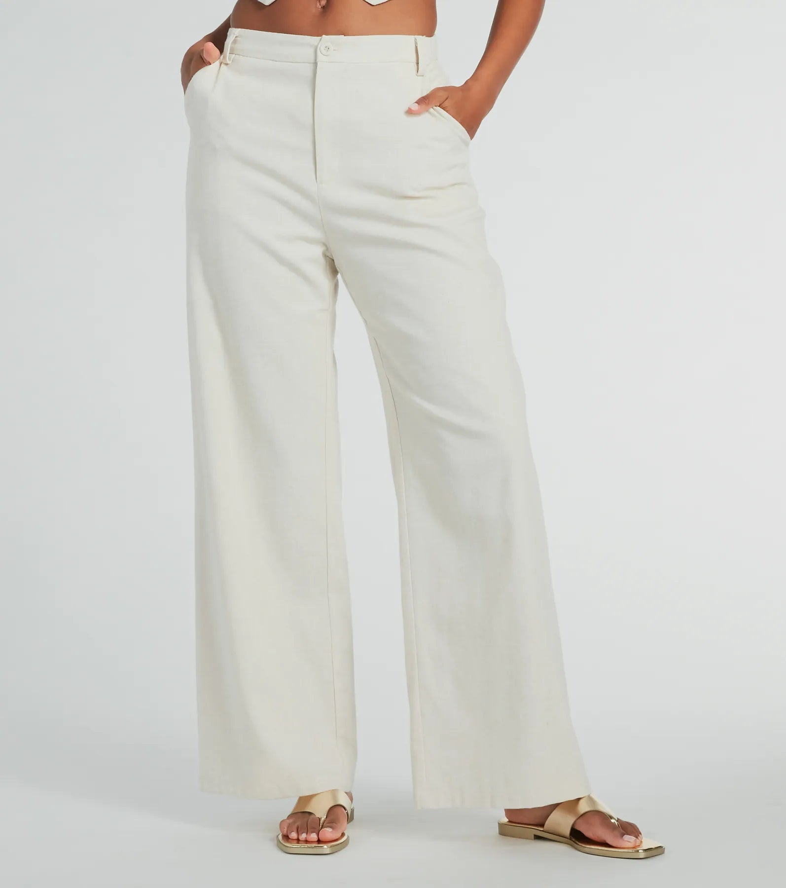 Cutest Babe Wide Leg Linen Trouser Pants - Image 2