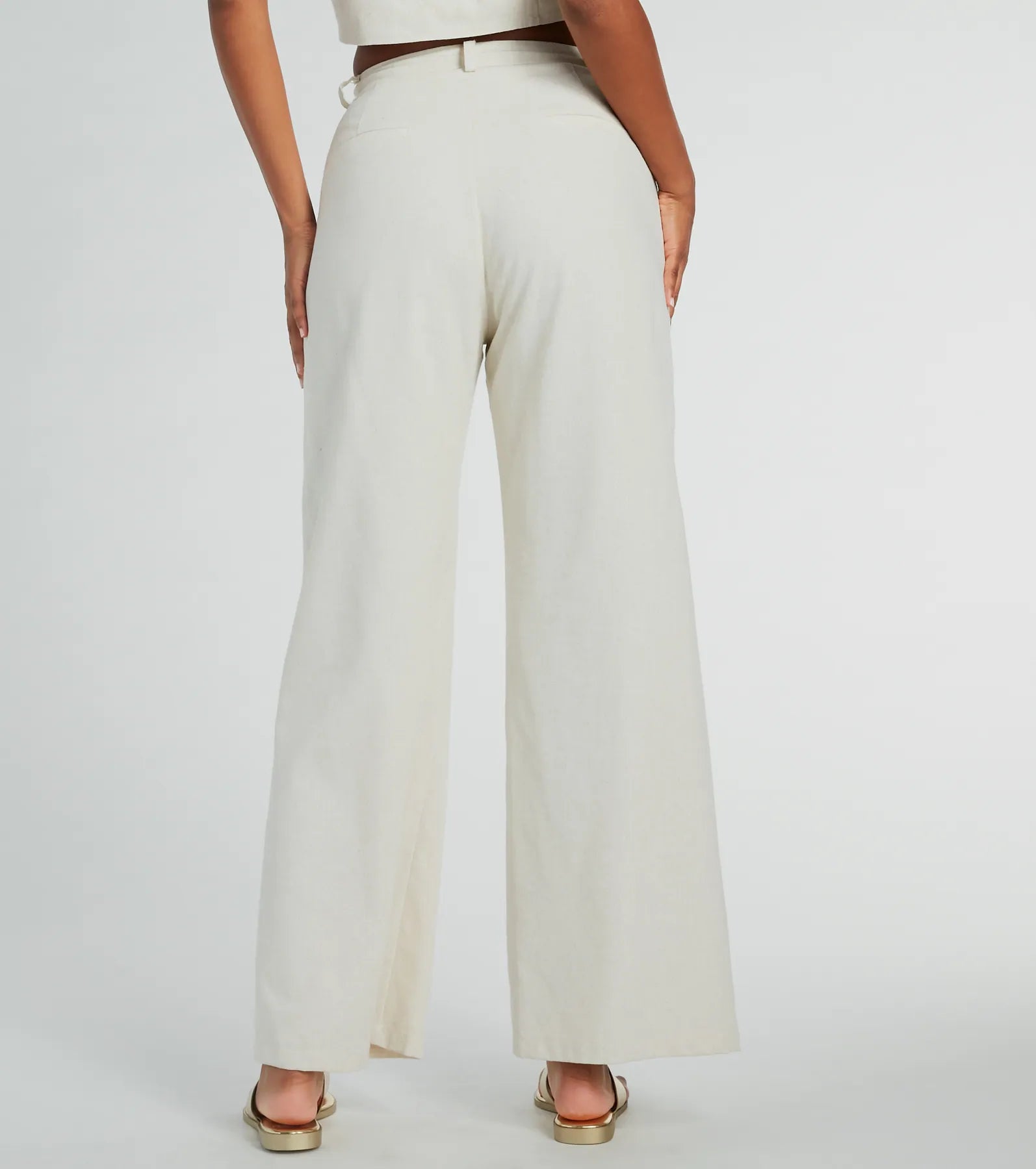 Cutest Babe Wide Leg Linen Trouser Pants - Image 3