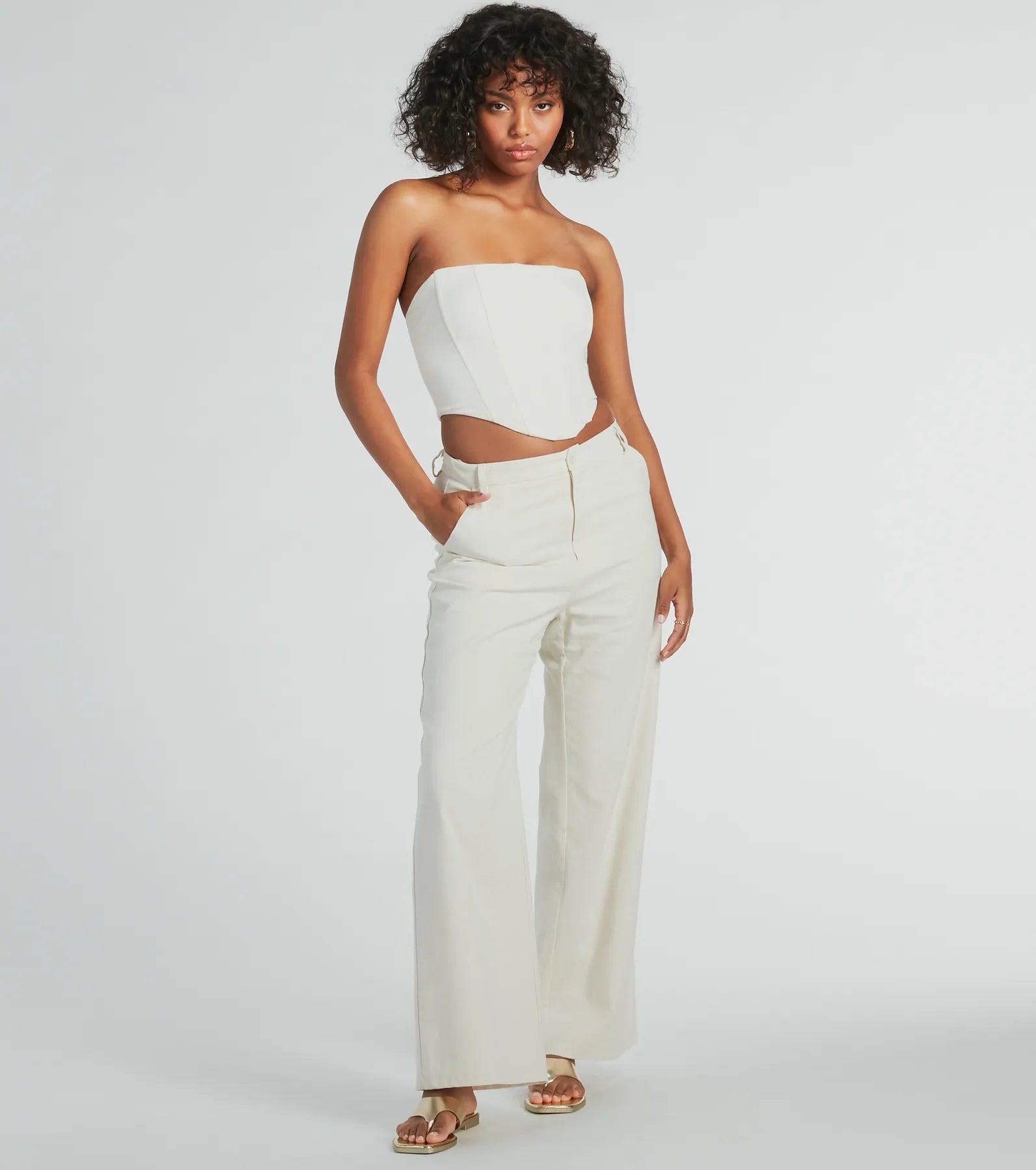 Cutest Babe Wide Leg Linen Trouser Pants - Image 5