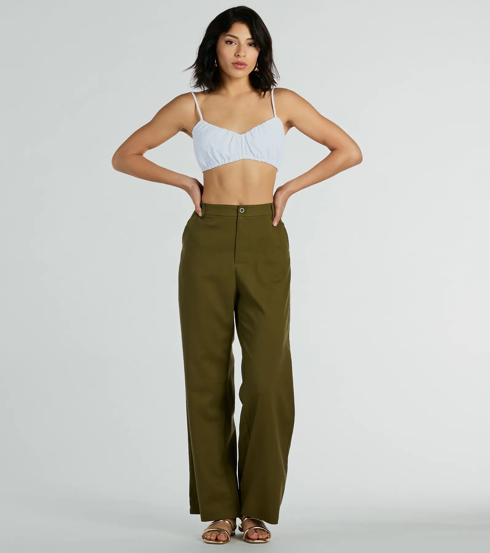 Cutest Babe Wide Leg Linen Trouser Pants - Image 6