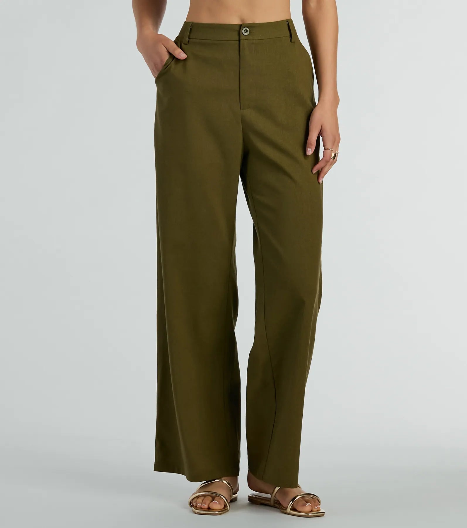 Cutest Babe Wide Leg Linen Trouser Pants - Image 7