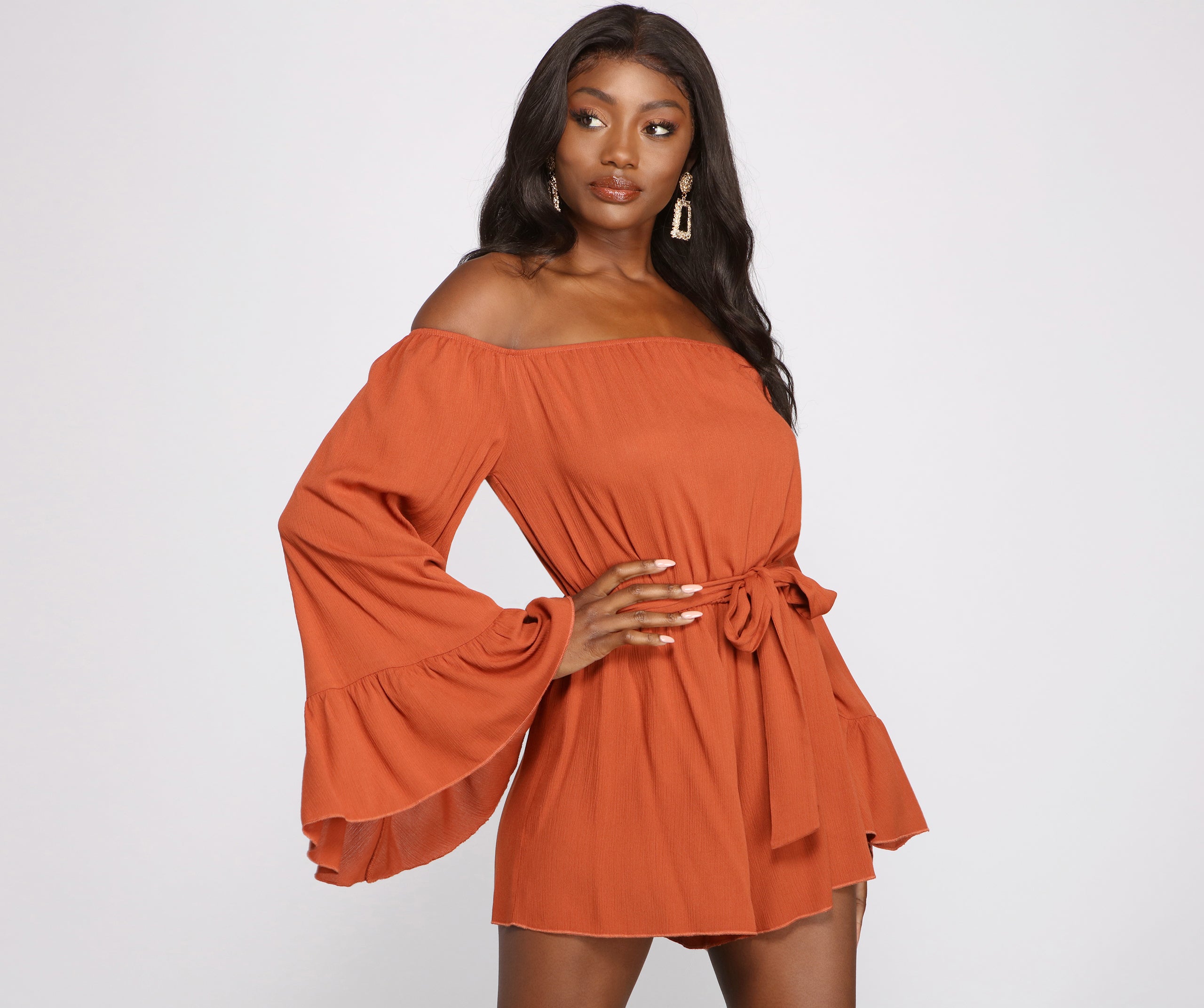 Boho Babe Flowy Tie-Front Romper - Image 3