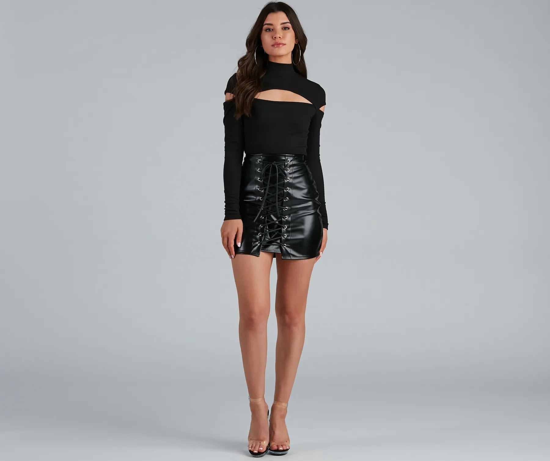 All Night Lace-Up Mini Skirt - Image 2