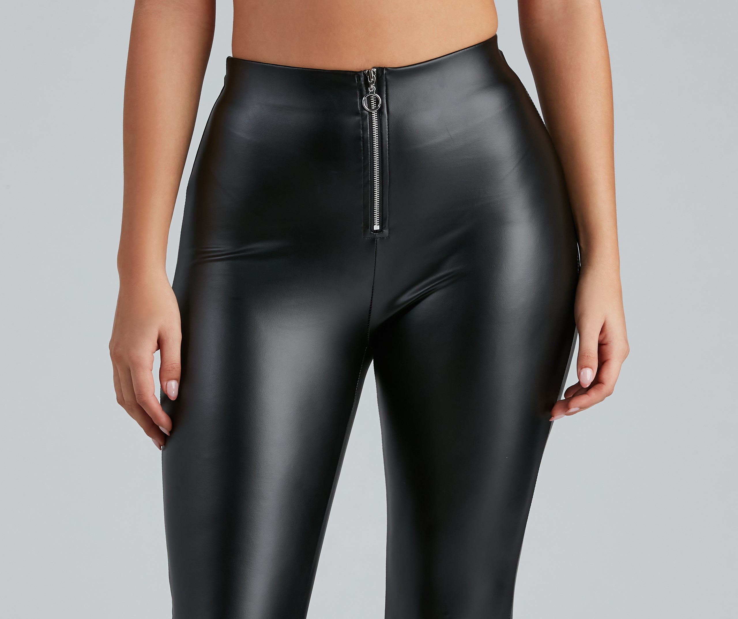 Steal The Scene High Waist Faux Leather Leggings - Image 3