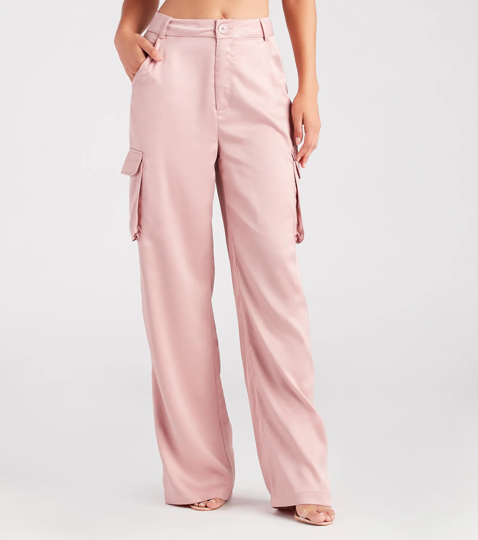 Dress Me Up Satin Straight-Leg Cargo Pants - Image 5