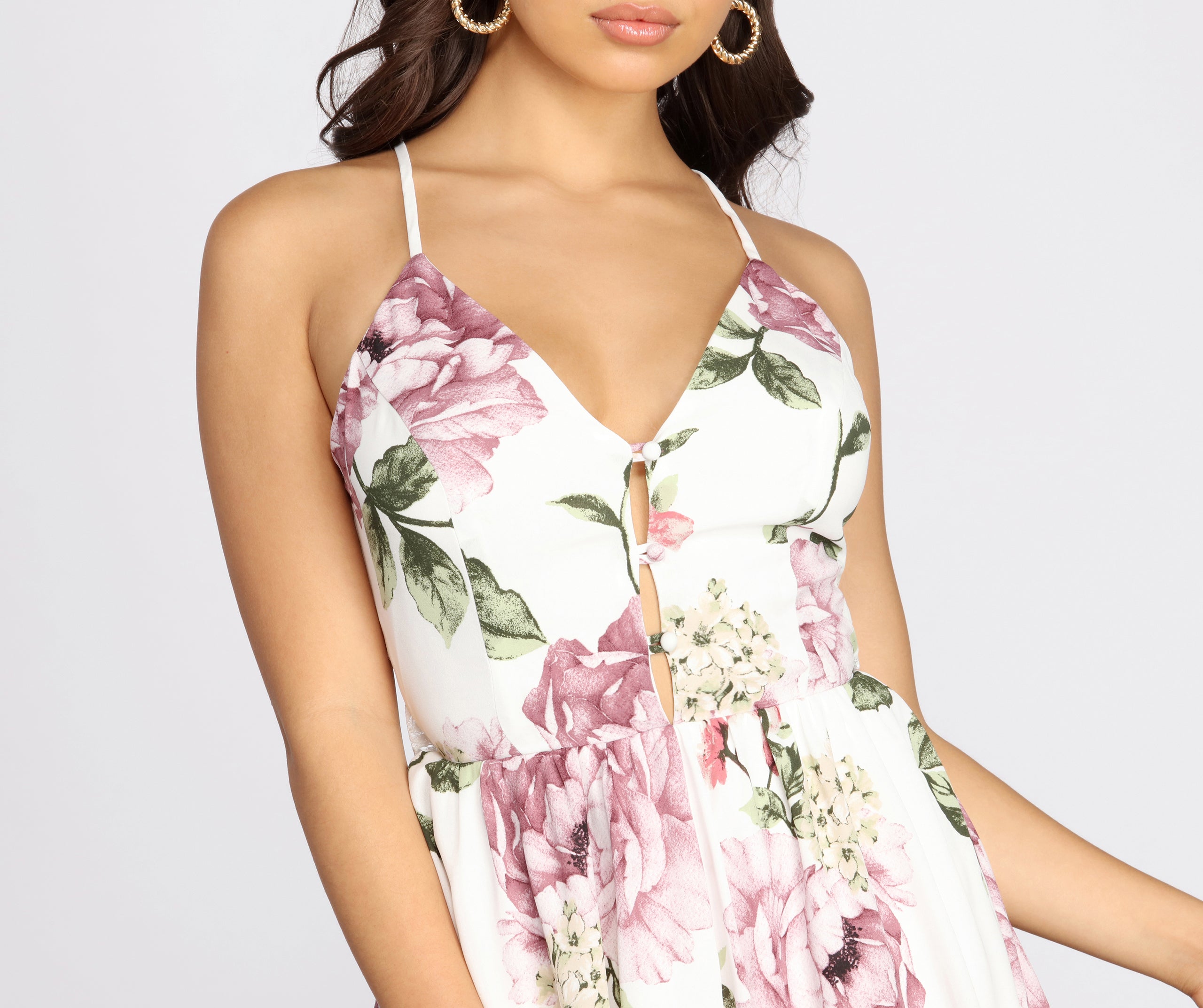 Catch This Floral Romper - Image 3