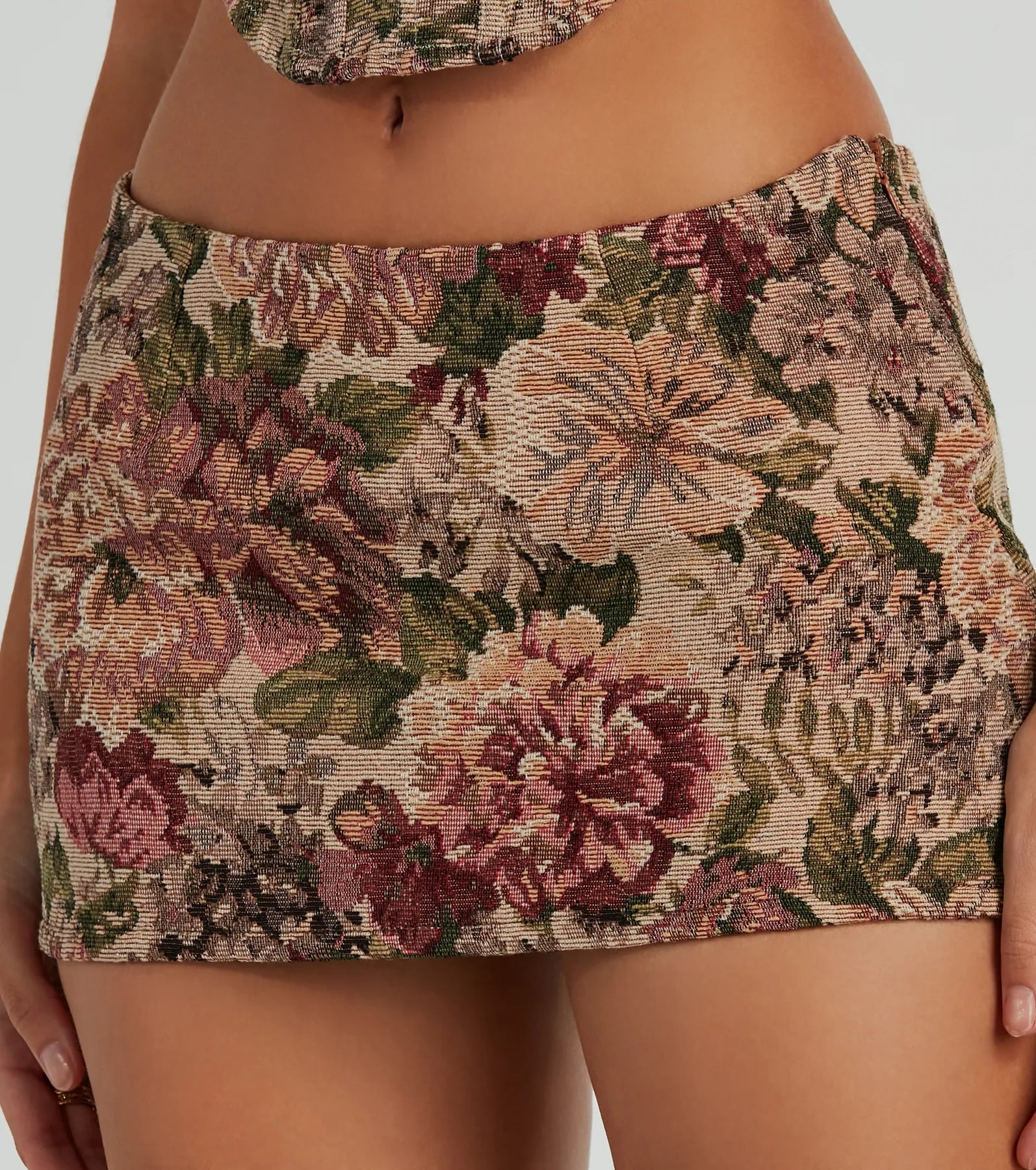 So Rare Floral Tapestry Micro Mini Skort - Image 4