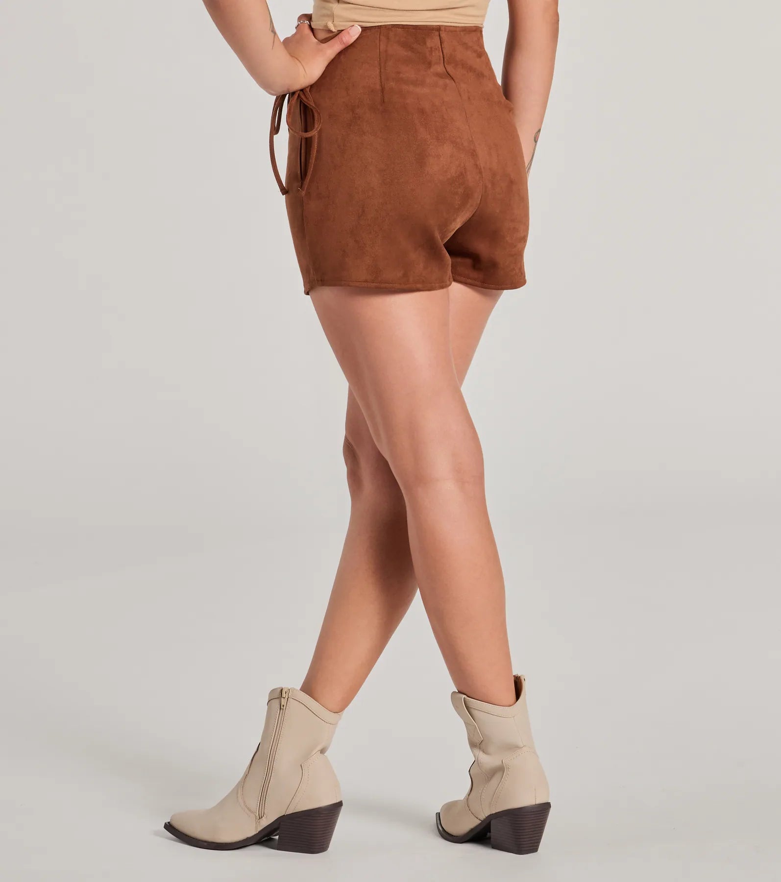 Wrap It Up High-Rise Faux Suede Mini Skort - Image 2