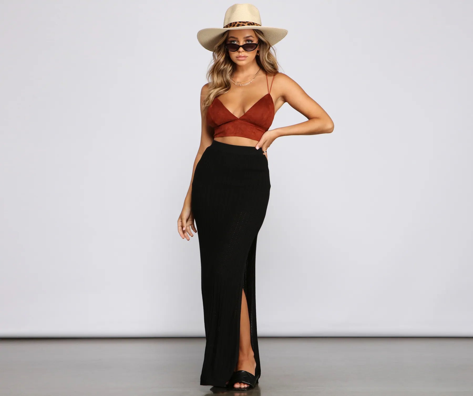 High Slit Maxi Knit Skirt - Image 5