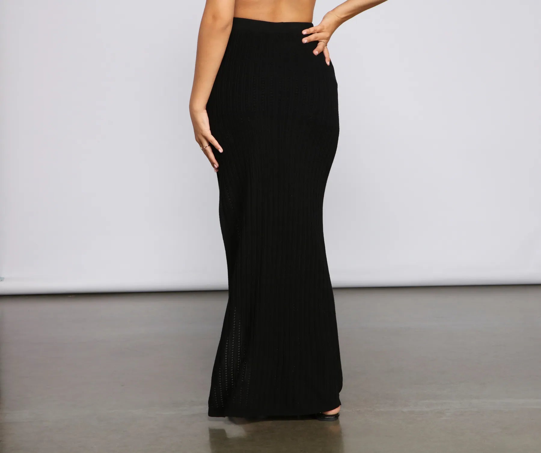High Slit Maxi Knit Skirt - Image 8