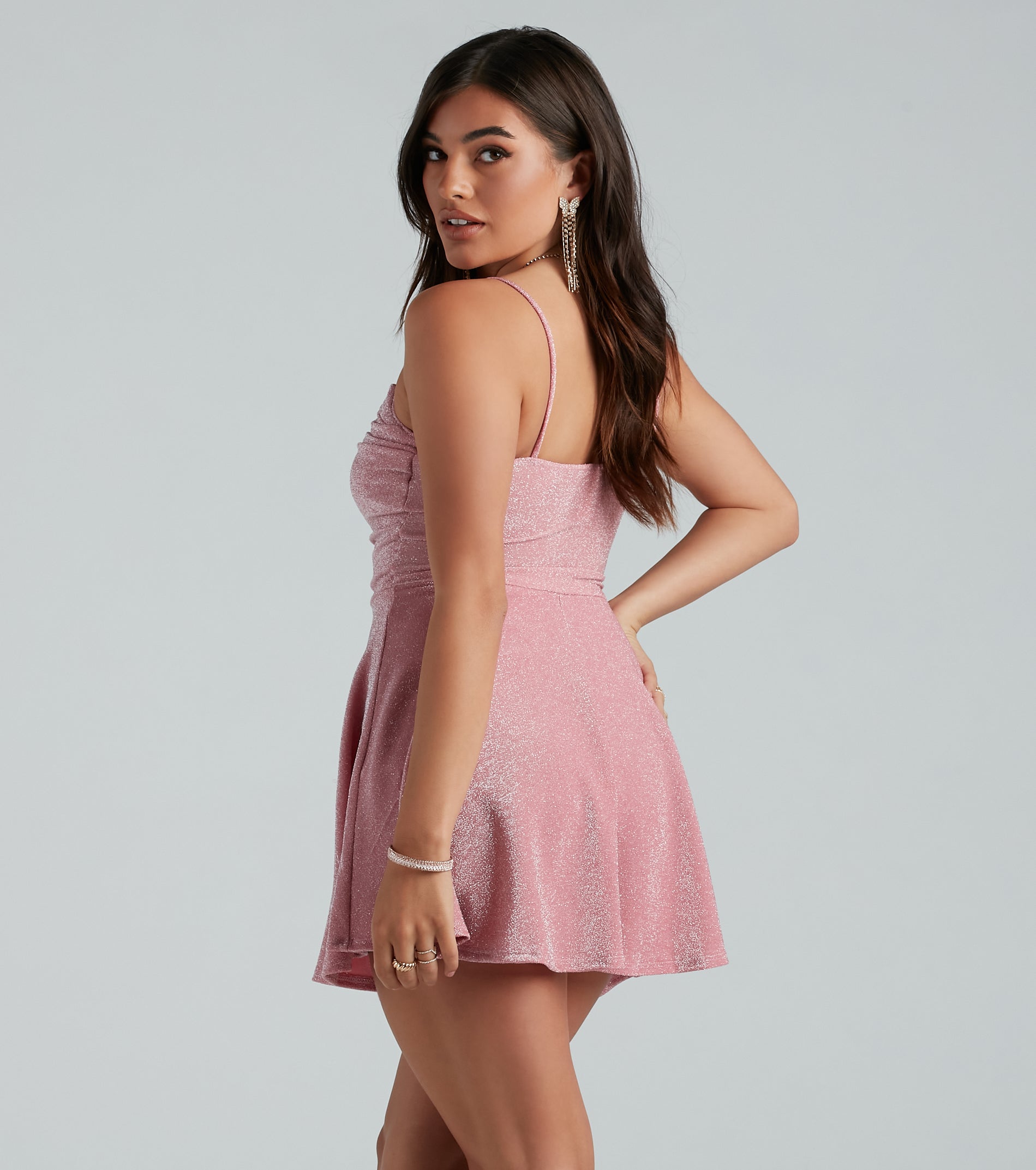Came To Party Glitter Knit Skater Romper - Image 2