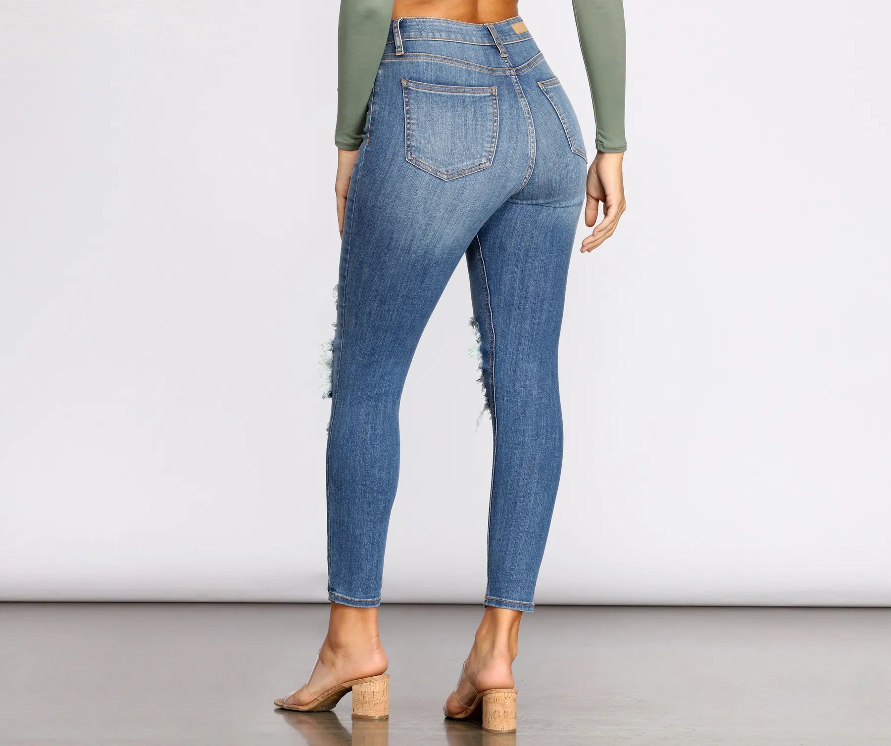 Taking Chances Cropped Skinny Jeans - Image 2
