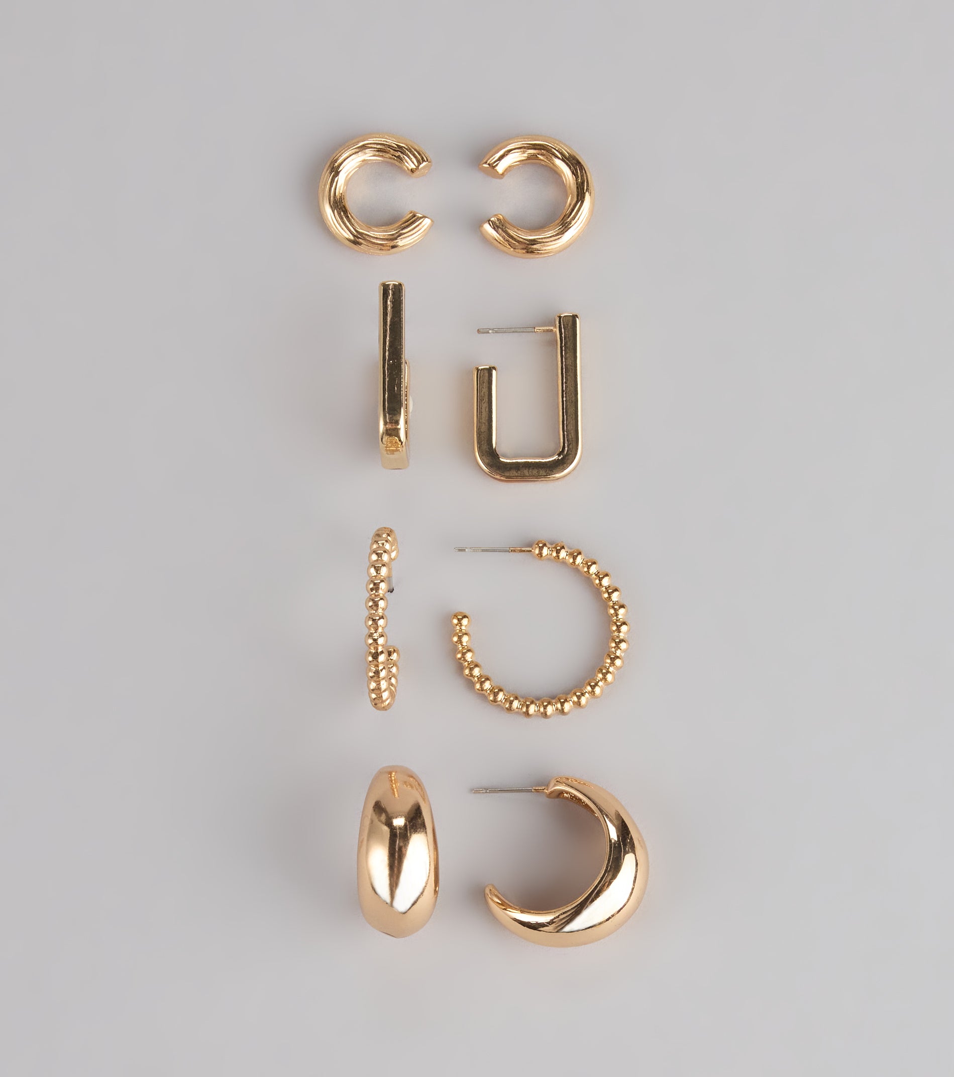 Mix It Up Three-Pack Earrings Set With Cuffs