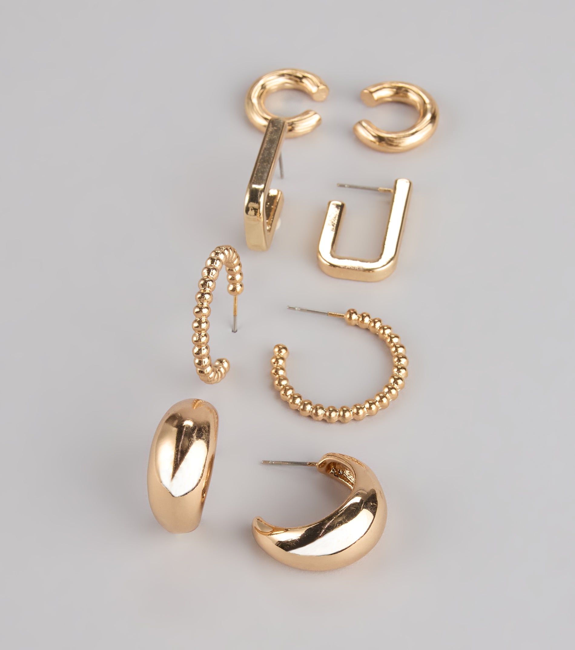 Mix It Up Three-Pack Earrings Set With Cuffs - Image 2