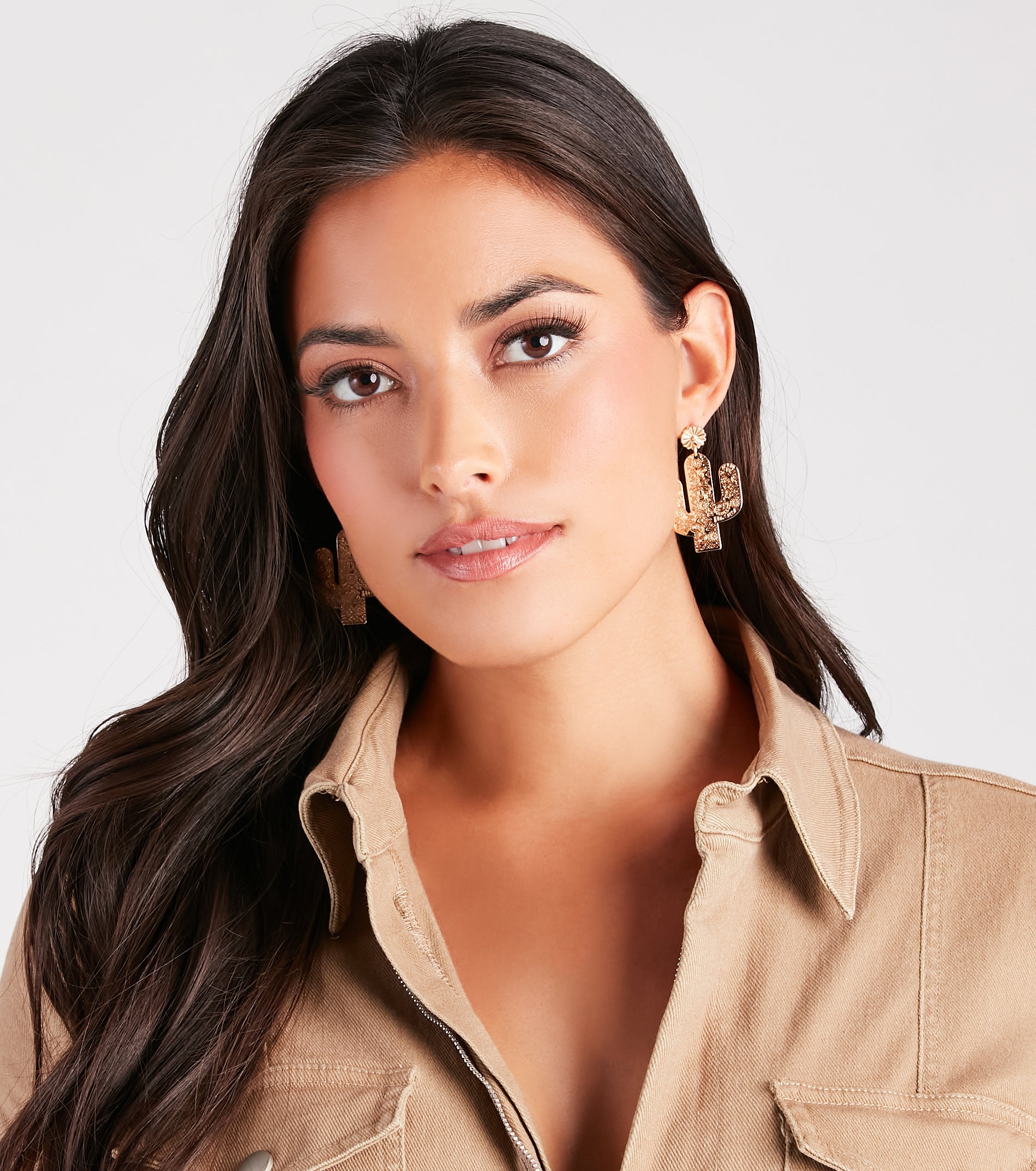Western Charm Cactus Drop Earrings - Image 2