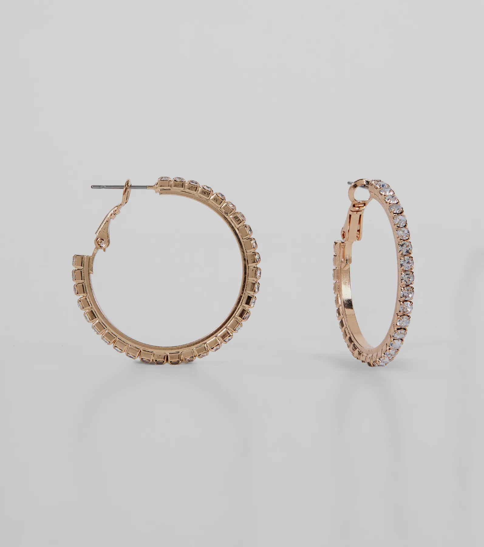 Pretty Sparkle Rhinestone Hoop Earrings - Image 7