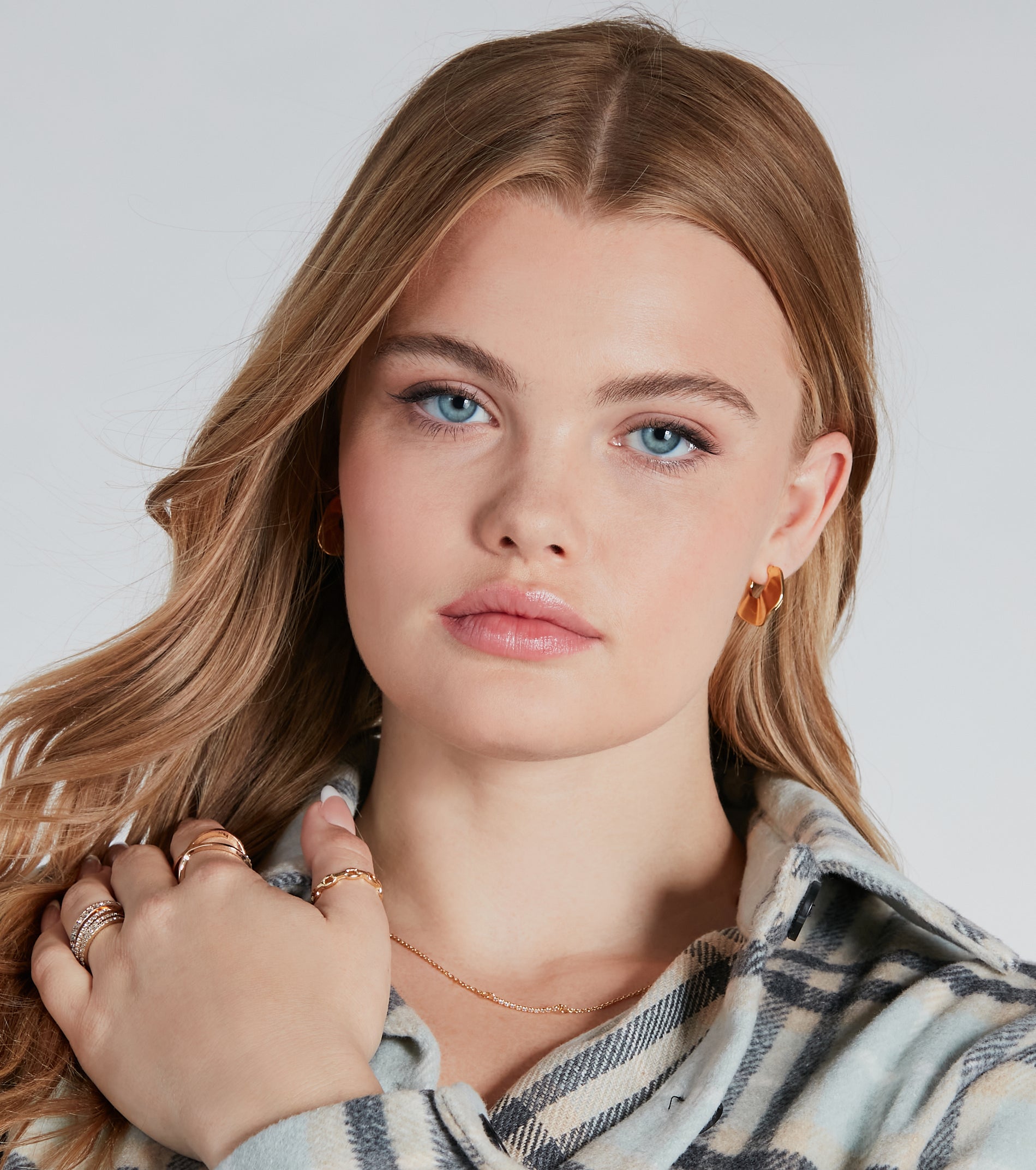 Fine Luxury 14K Gold Plated Hoop Earrings - Image 2