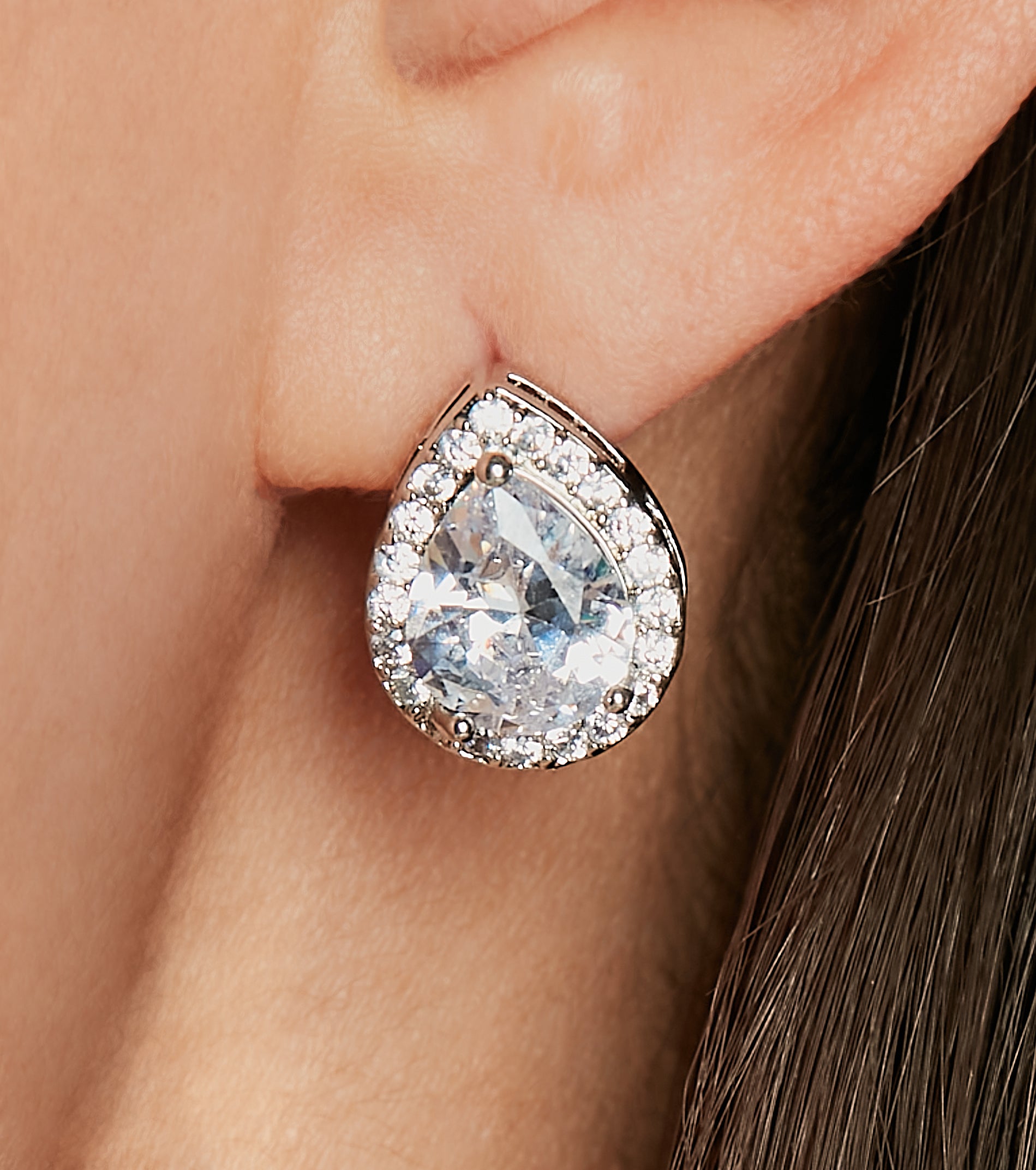 Endless Elegance Teardrop Cubic Zirconia Stud Earrings - Image 4