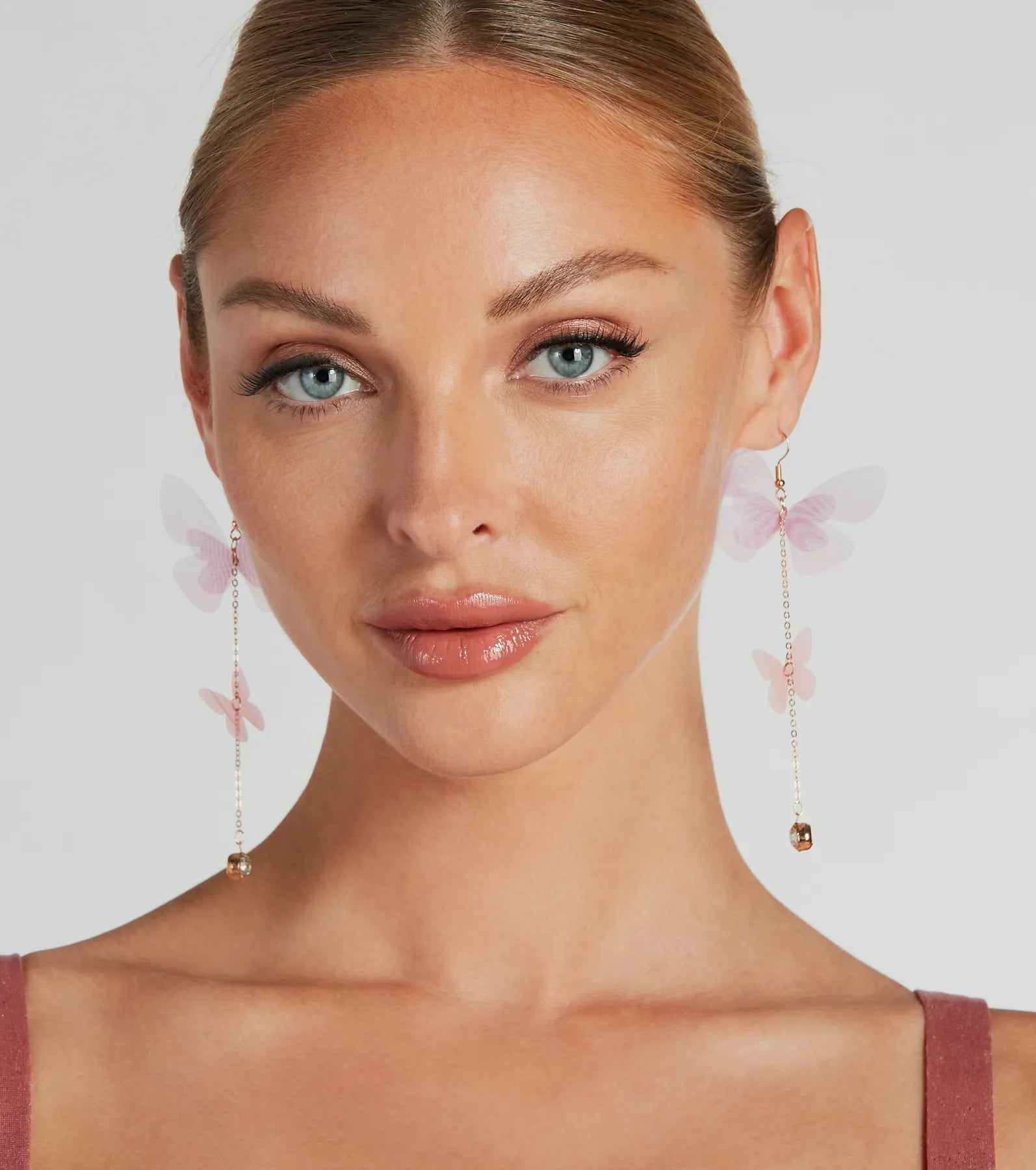 Whimsical Chic Organza Butterfly Statement Earrings - Image 3