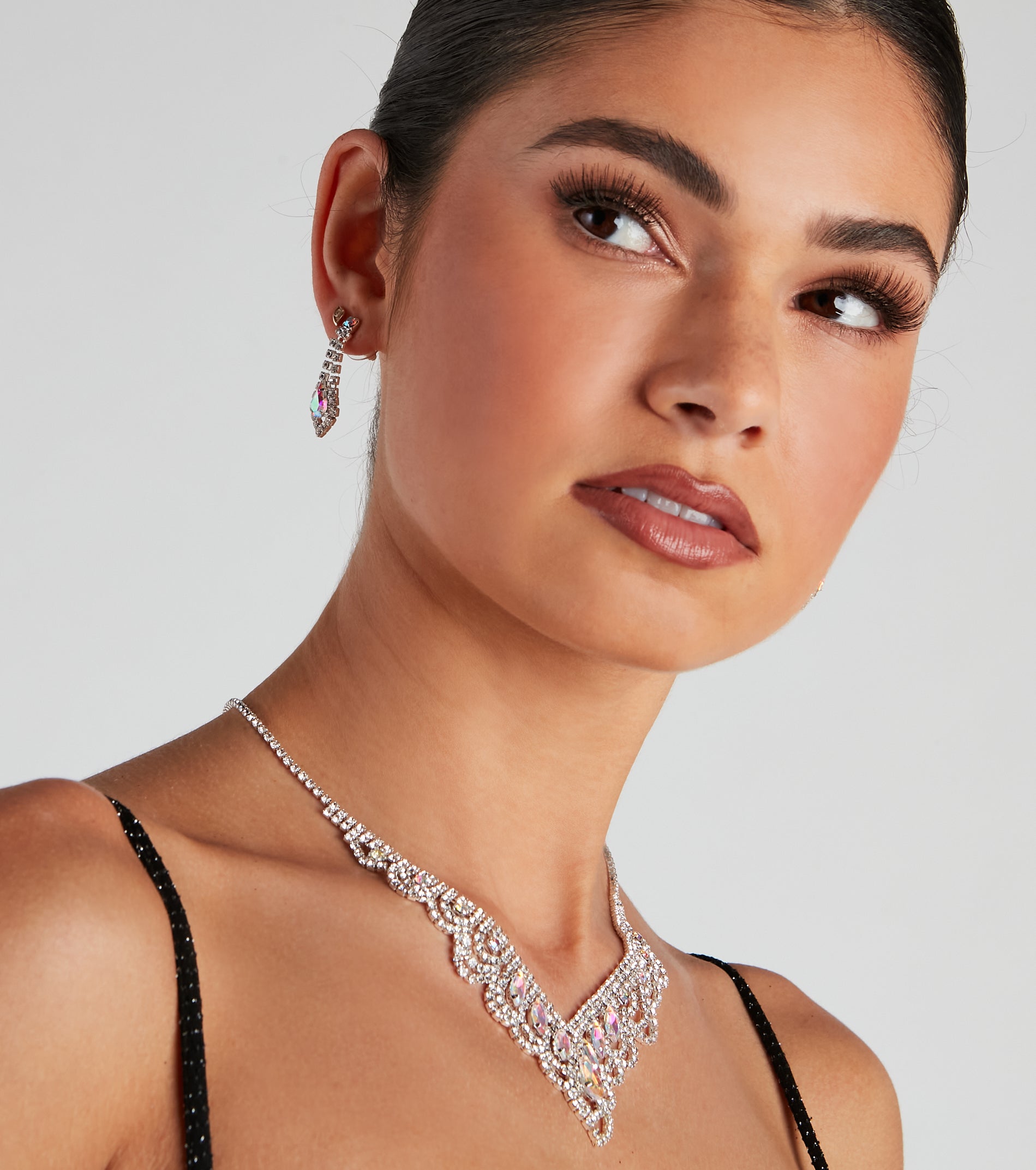 Rhinestone Statement Necklace Set - Image 2