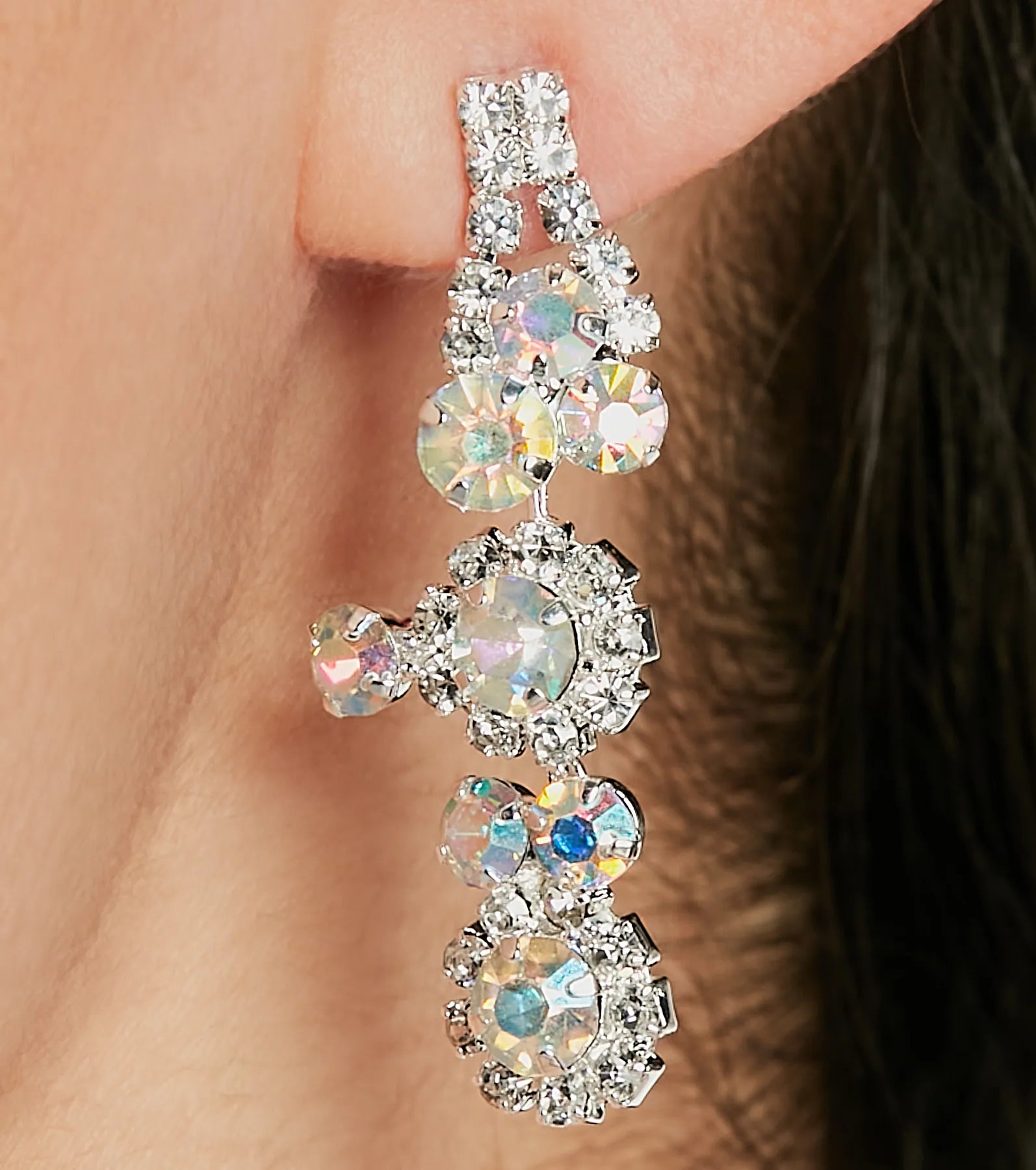 Radiant Rhinestone Necklace. Earrings. and Bracelet Set - Image 3